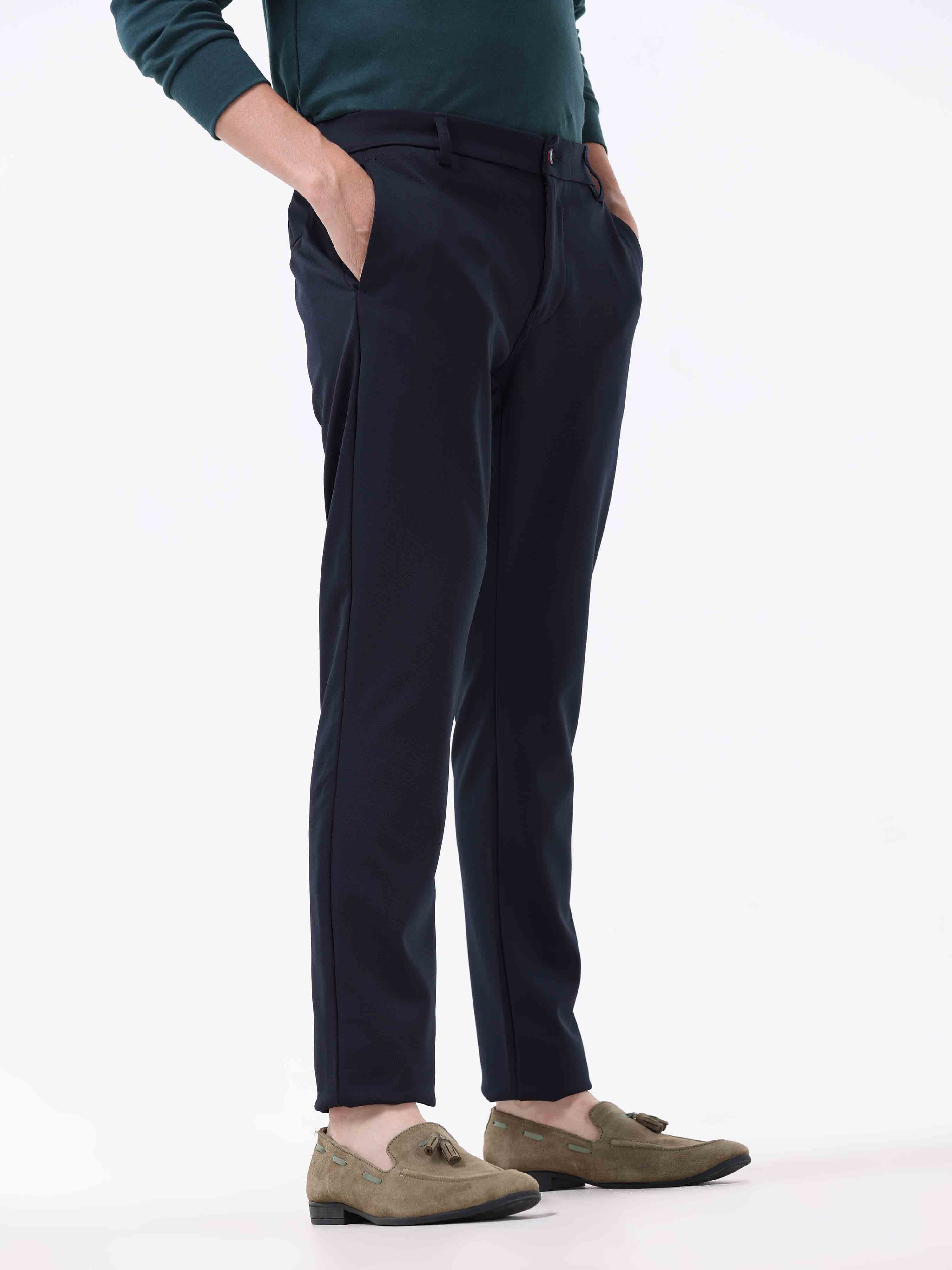 ESPRIT - Mid-rise cropped leg stretch trousers at our online shop
