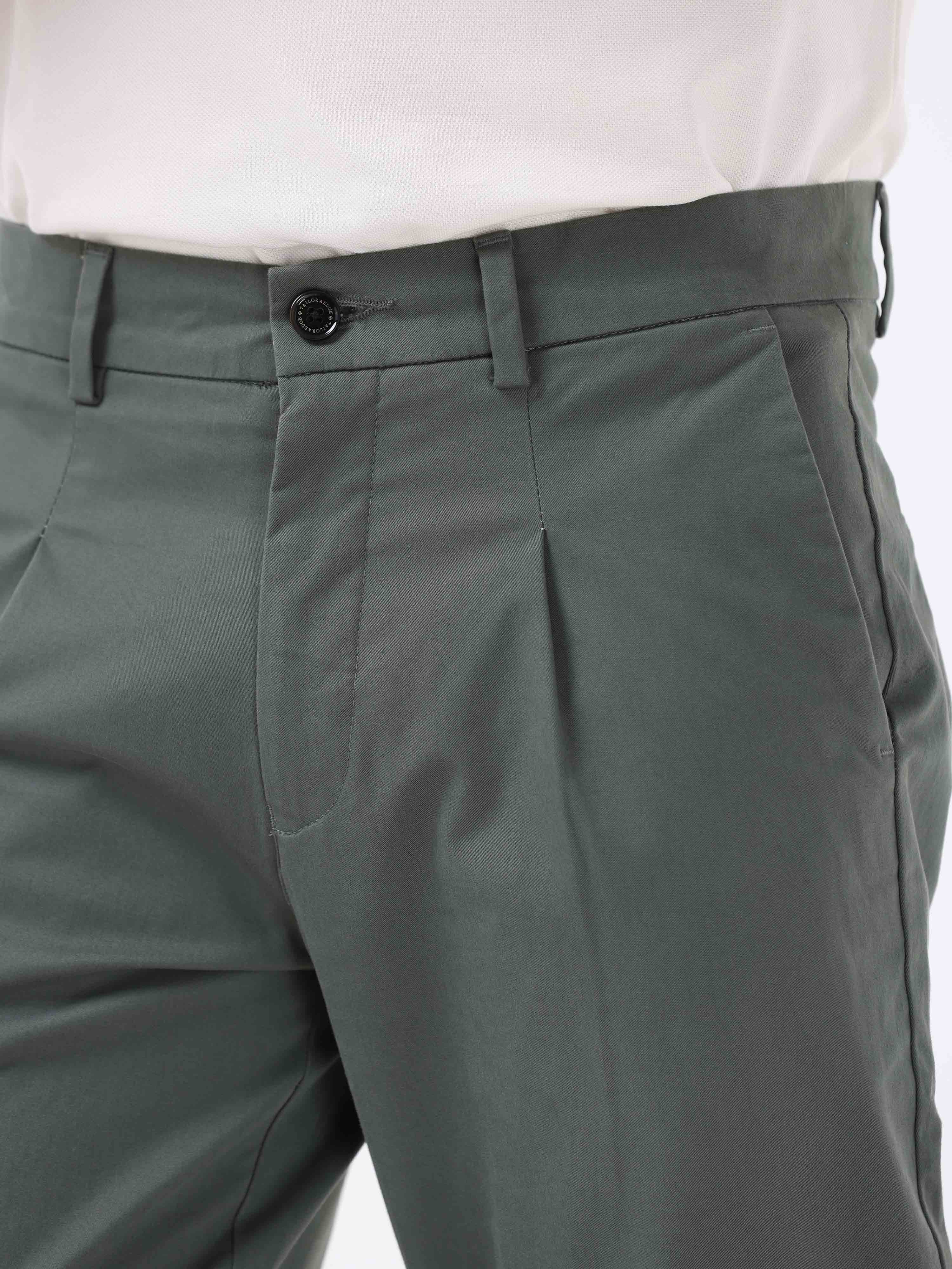 Buy Parx Beige Pleated Cotton Trousers for Men Online @ Tata CLiQ