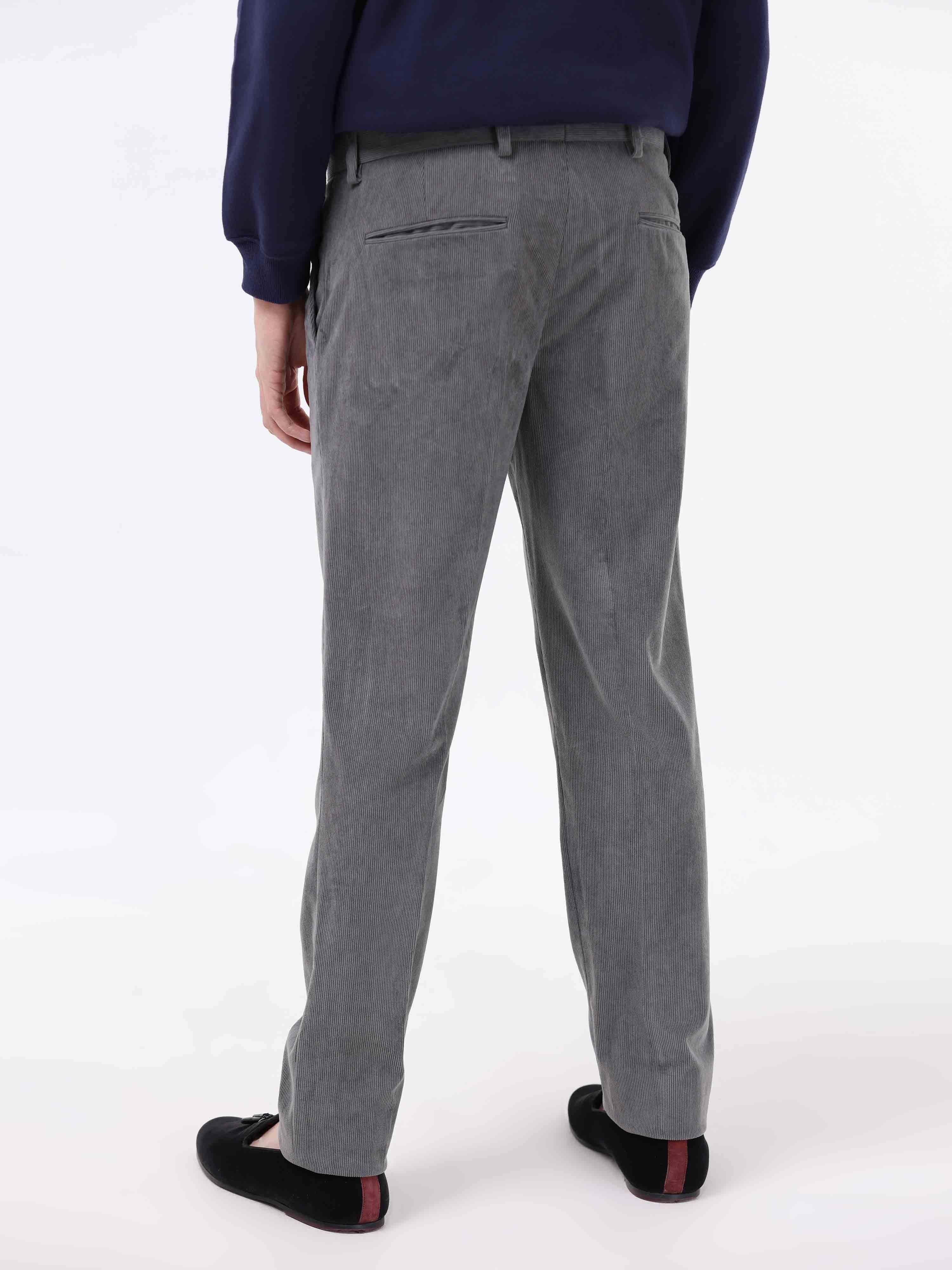 Men's Casual Trousers | Corduroy Trousers | Navy | Percival Menswear