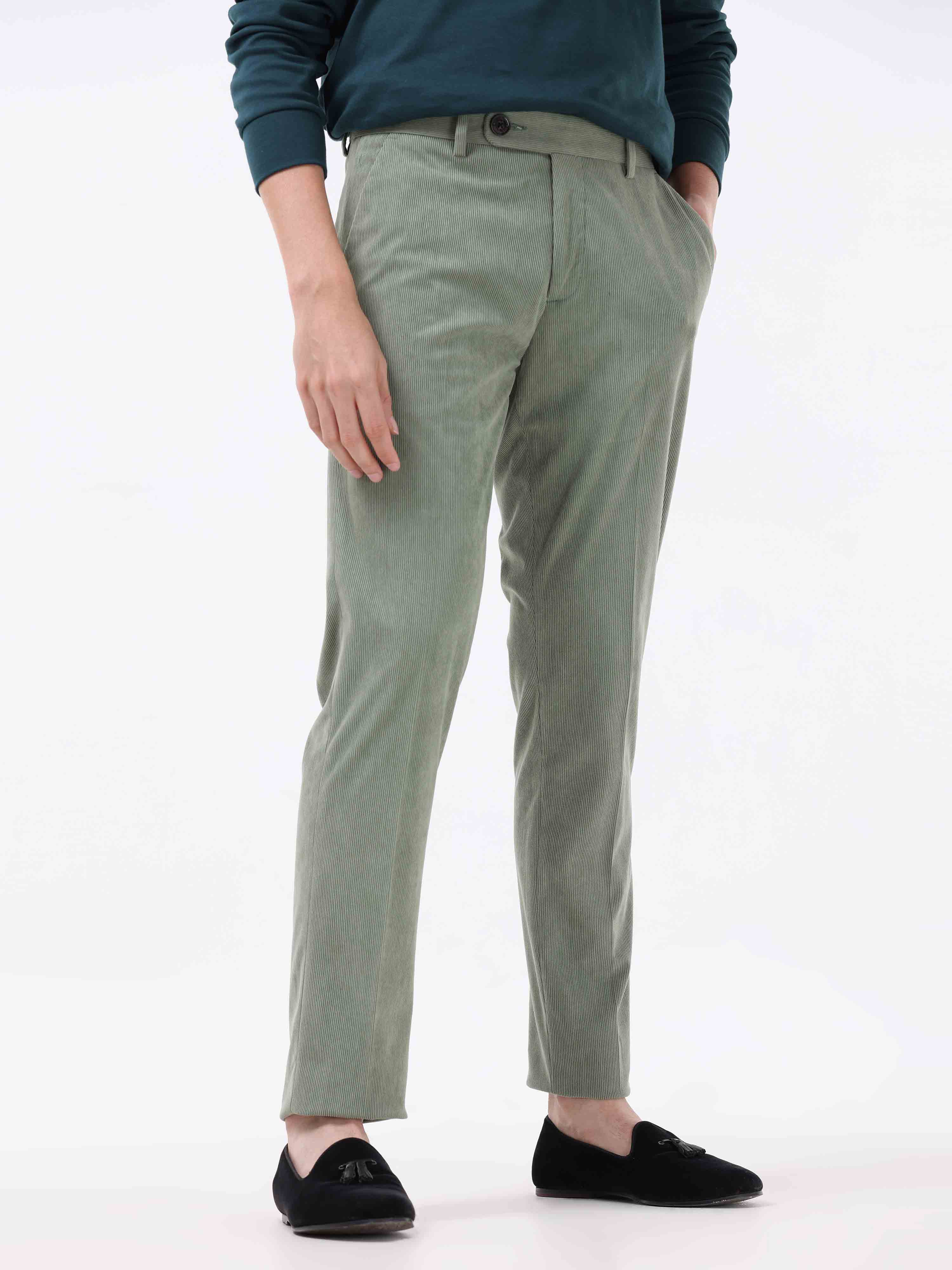 Regular Fit Corduroy trousers - Dark grey - Men | H&M IN