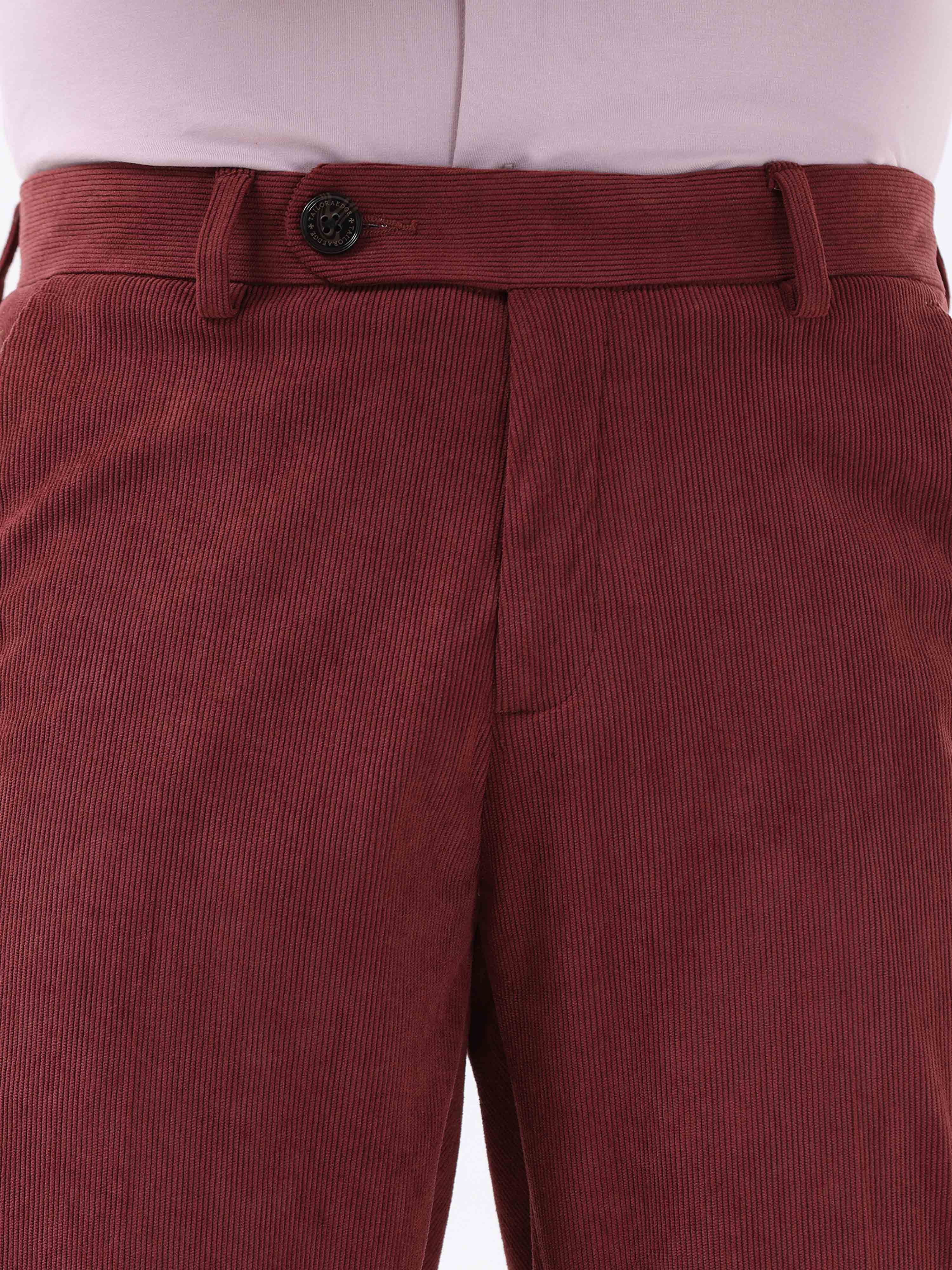Corduroy trousers Regular Fit - Burgundy - Men | H&M