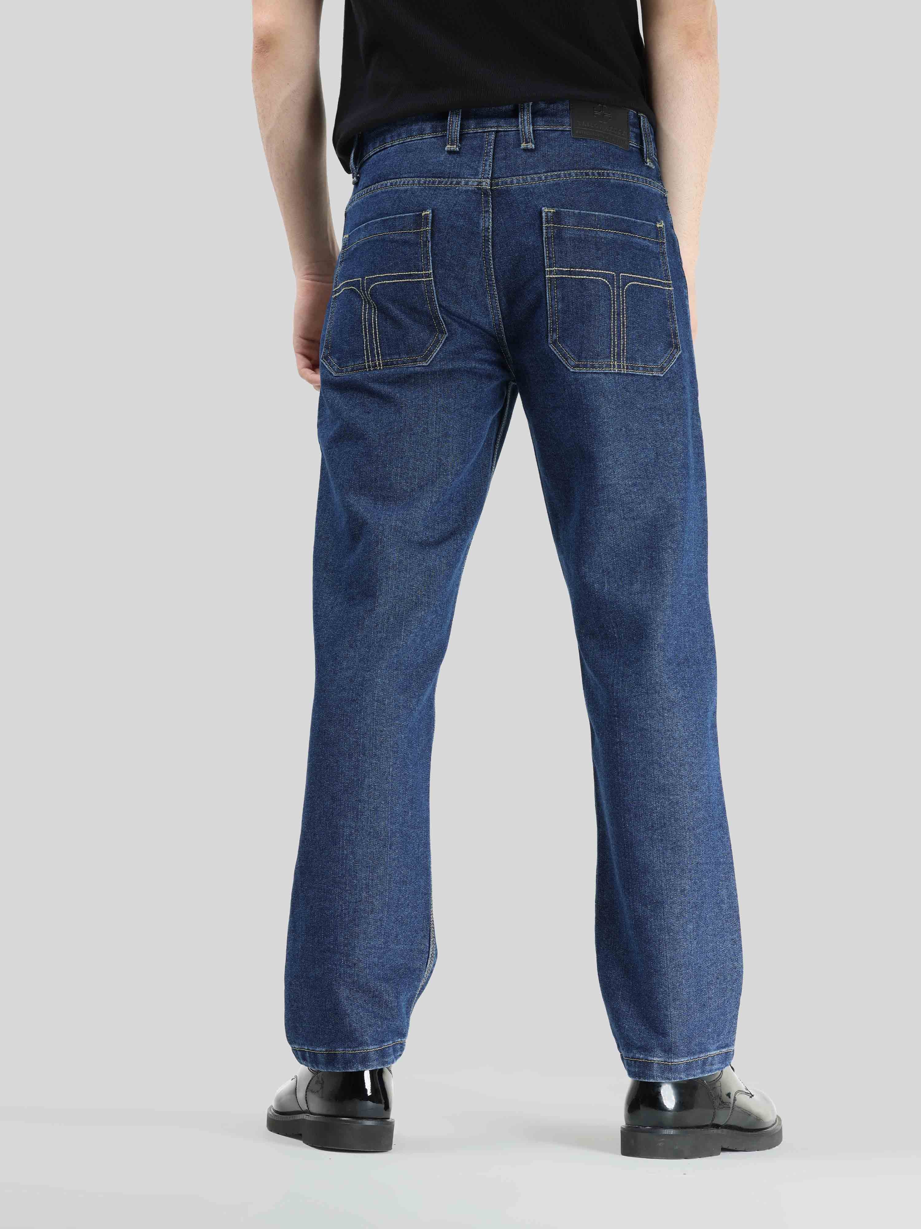 Rhino Dark Blue Relaxed Fit Denim Cargo