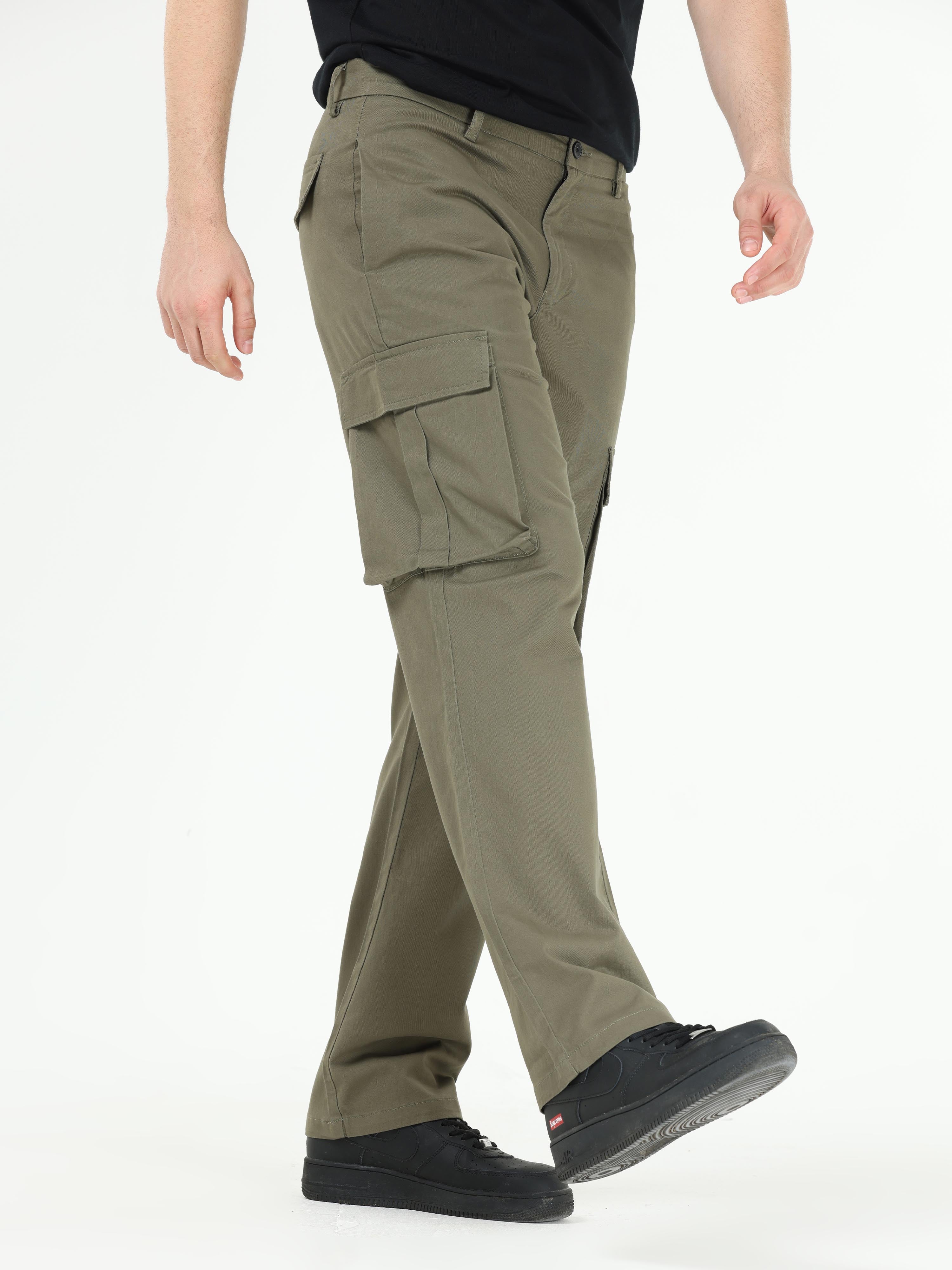 Janeu Men Cargo Pant Light Green with 6 Pocket