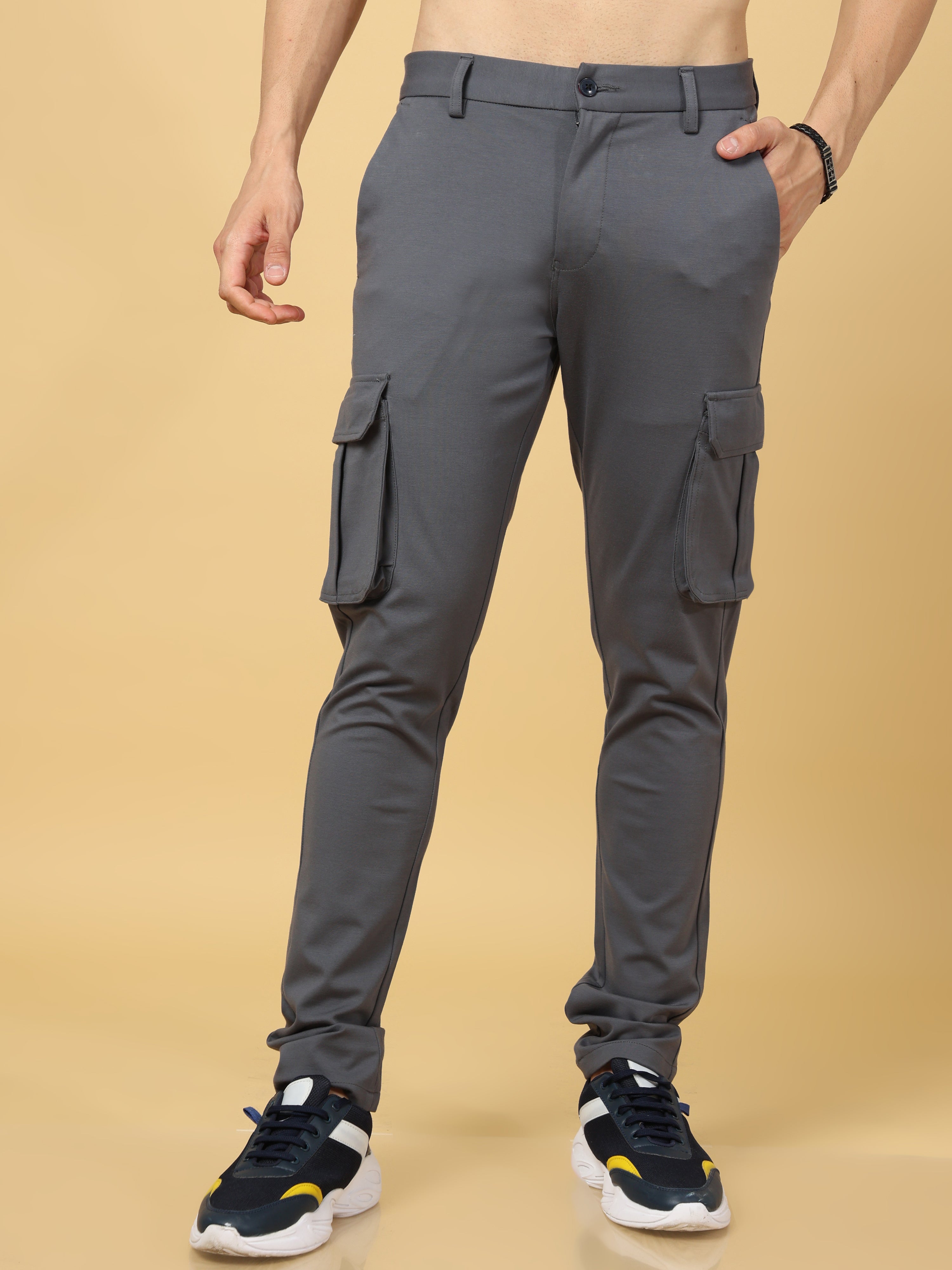 Regular Fit Ripstop cargo trousers - Grey - Men | H&M IN