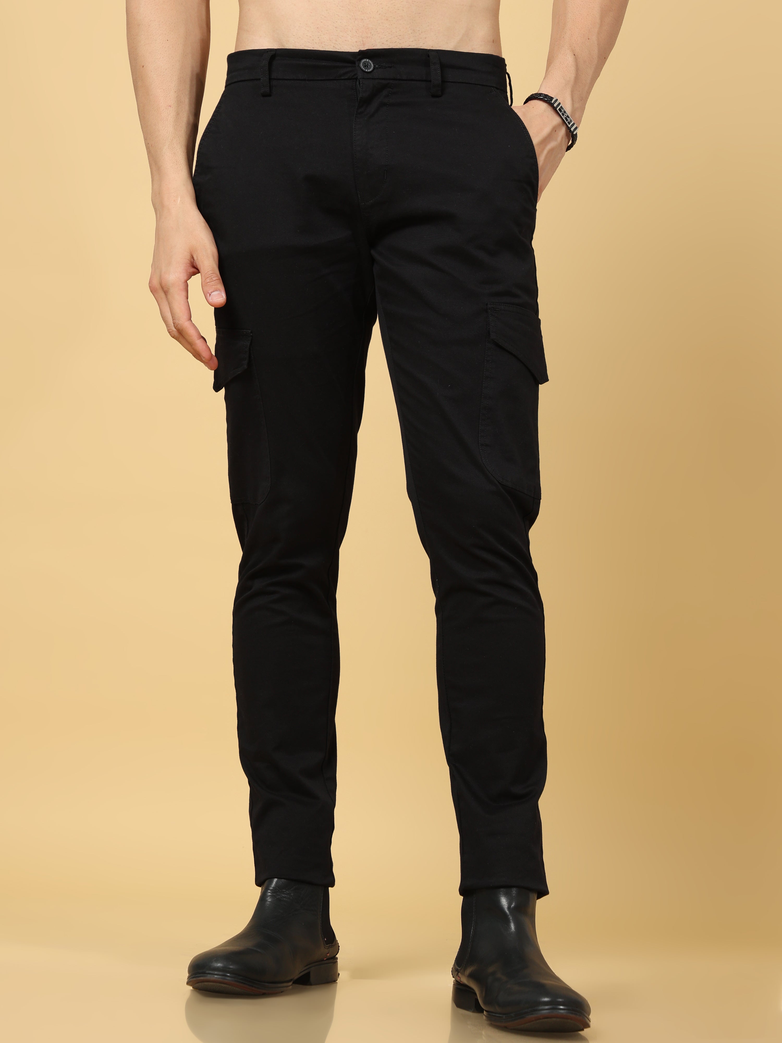 Buy Slim Fit Cargo Trousers with Insert Pockets Online at Best Prices in  India - JioMart.