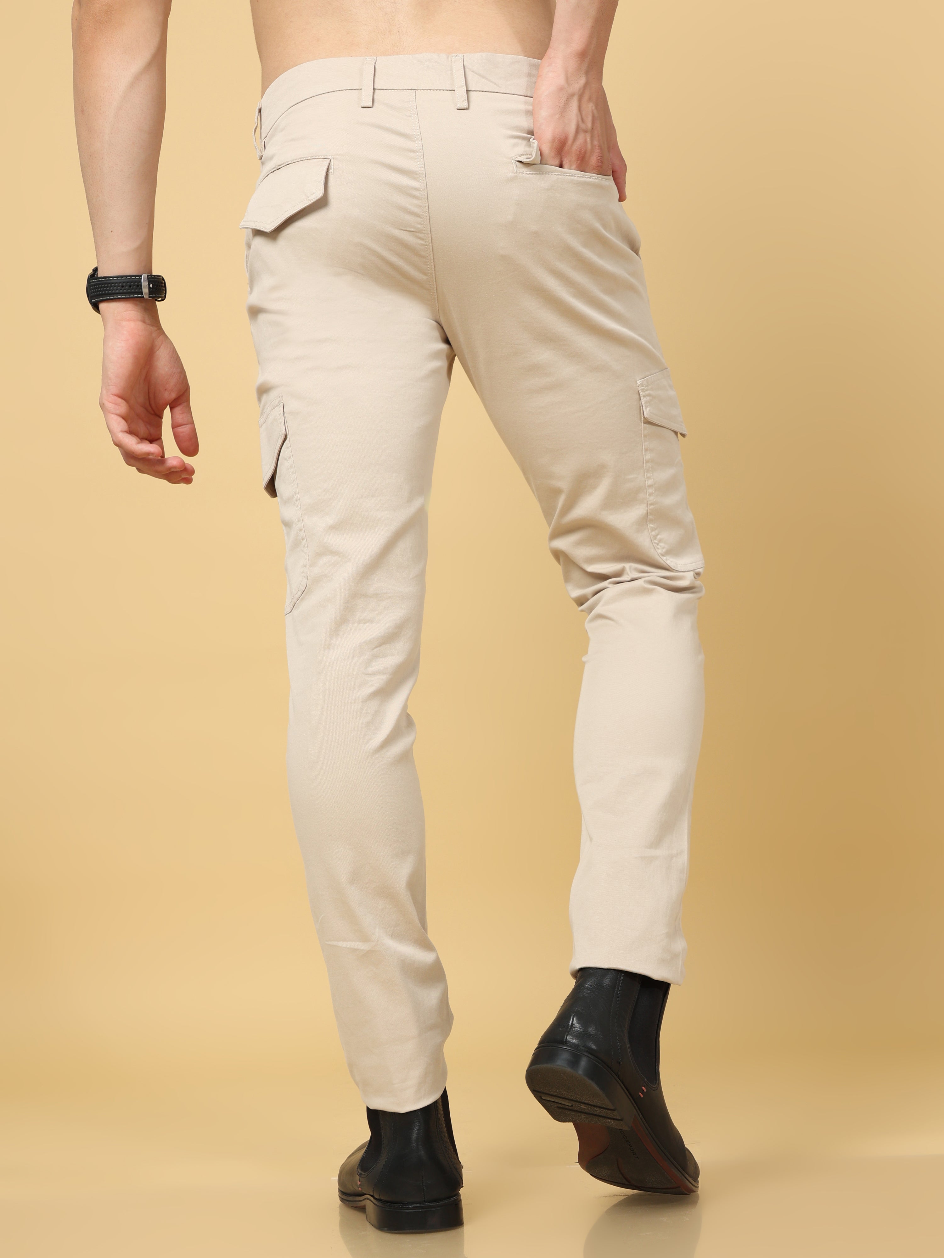 Basic Beige Slim Fit Cargo