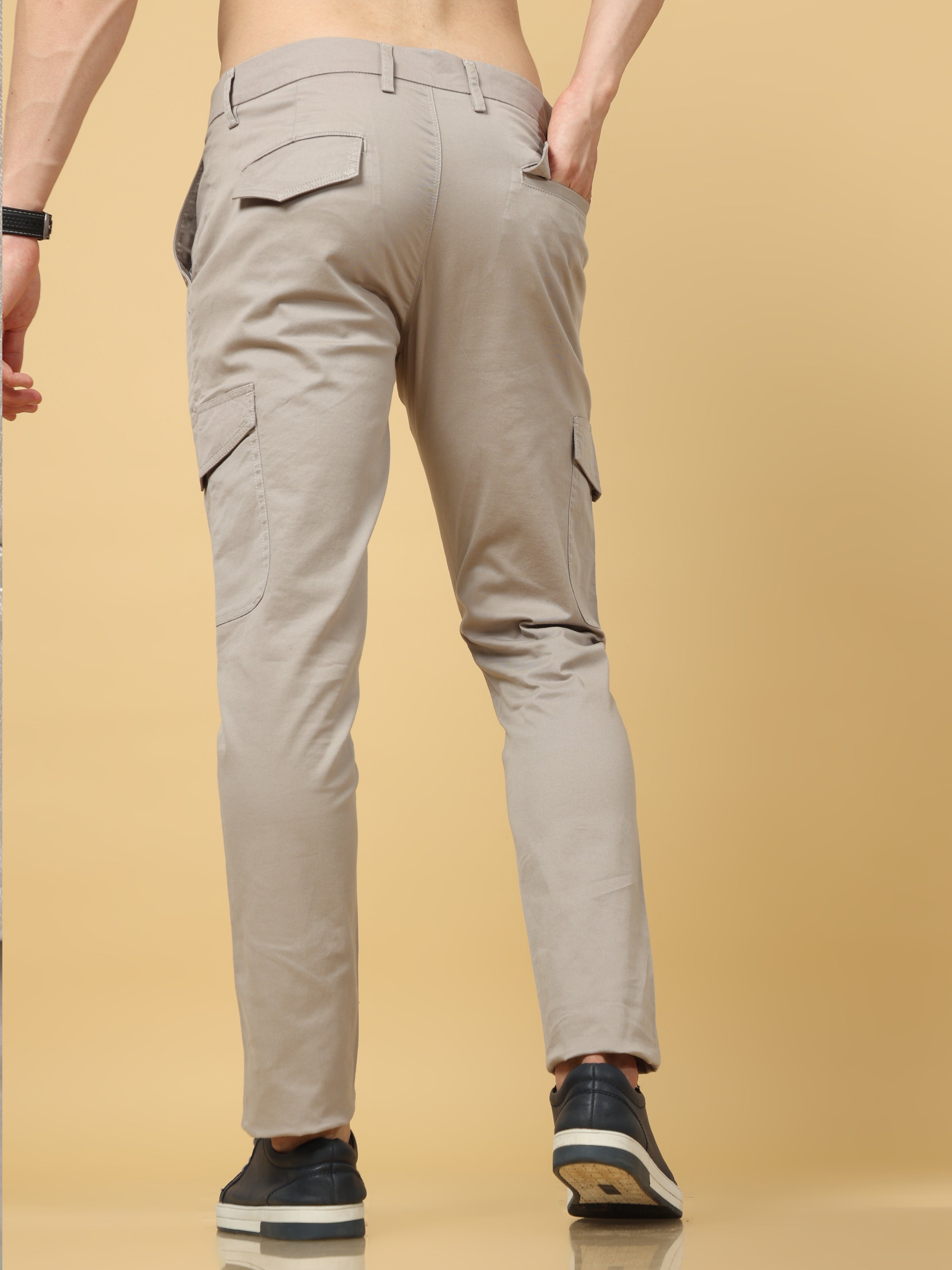 Basic Light Grey Slim Fit Cargo