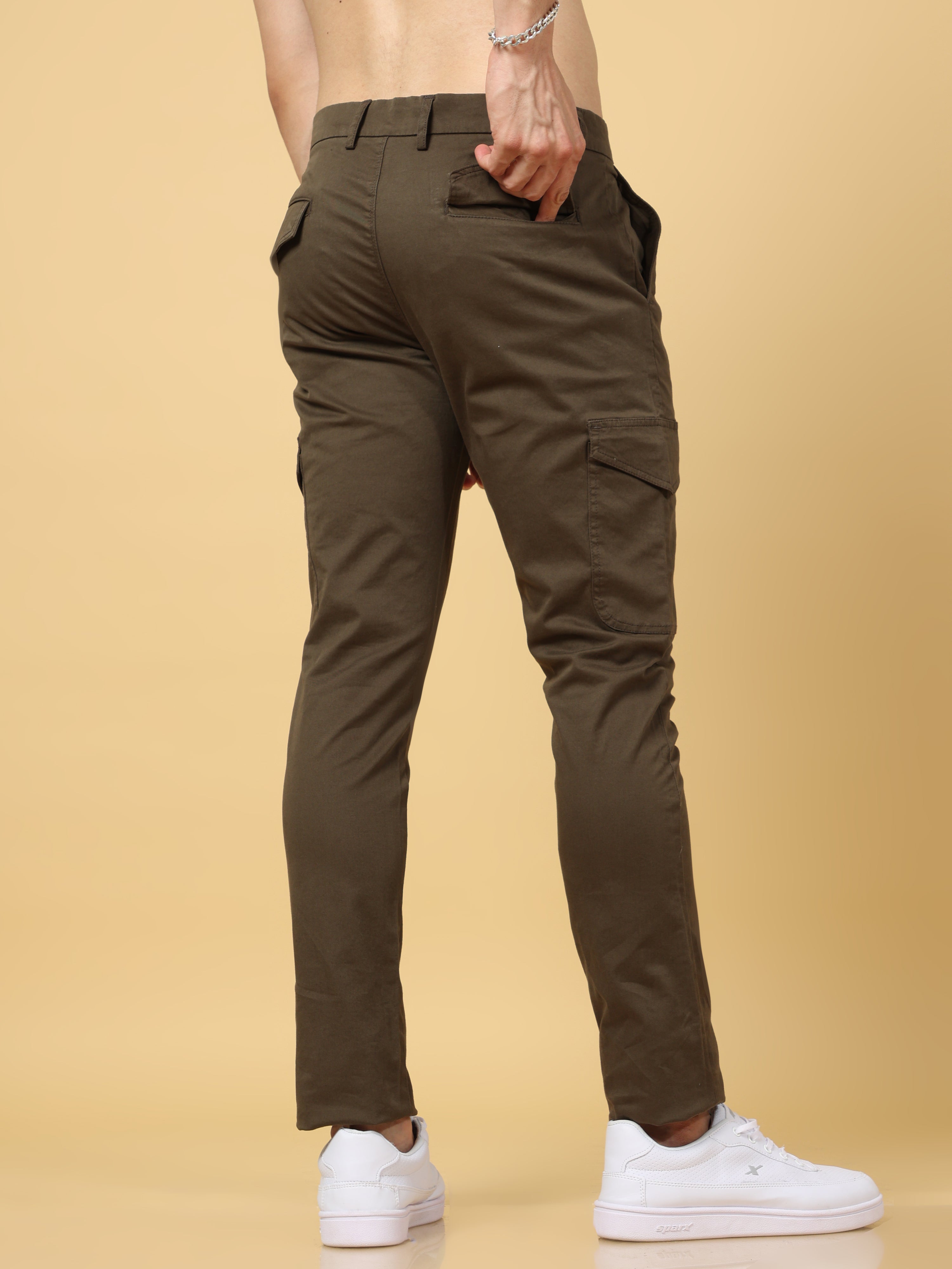 Basic Dark Olive Slim Fit Cargo