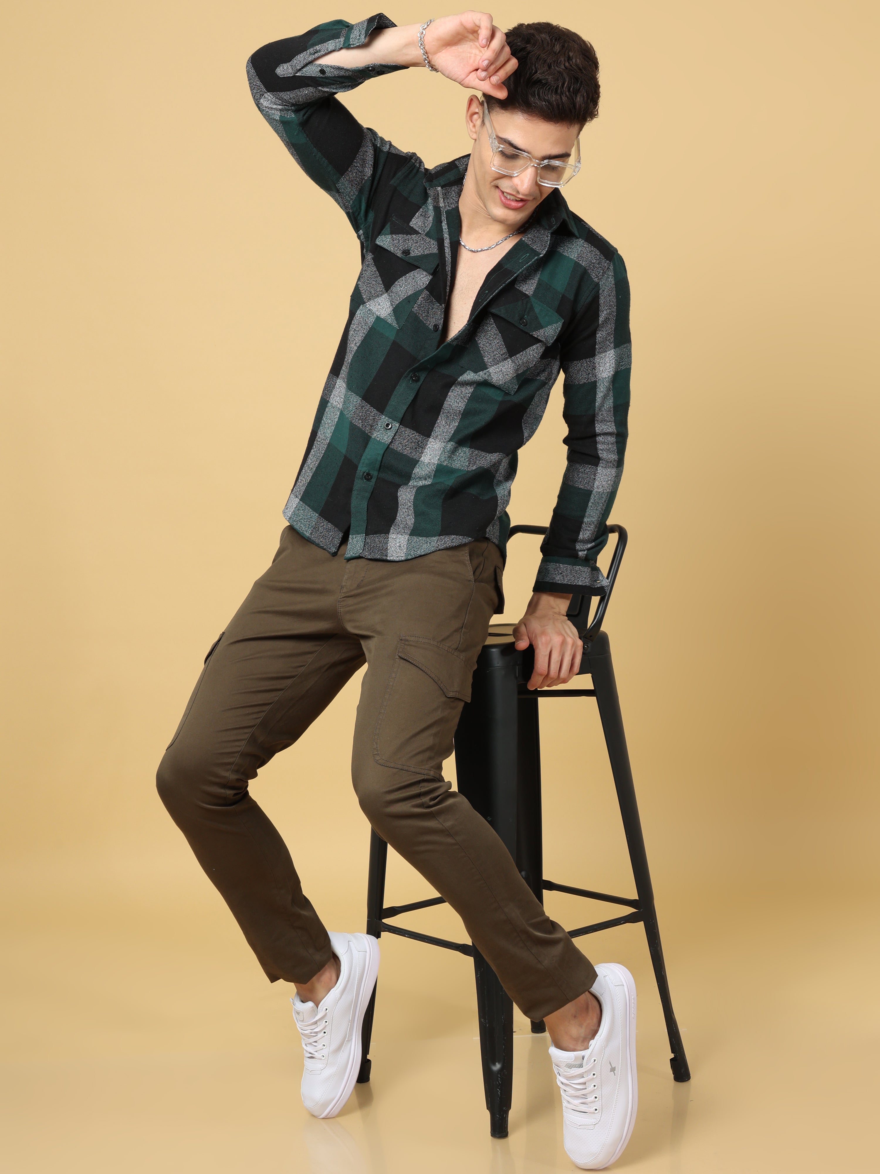 Basic Dark Olive Slim Fit Cargo