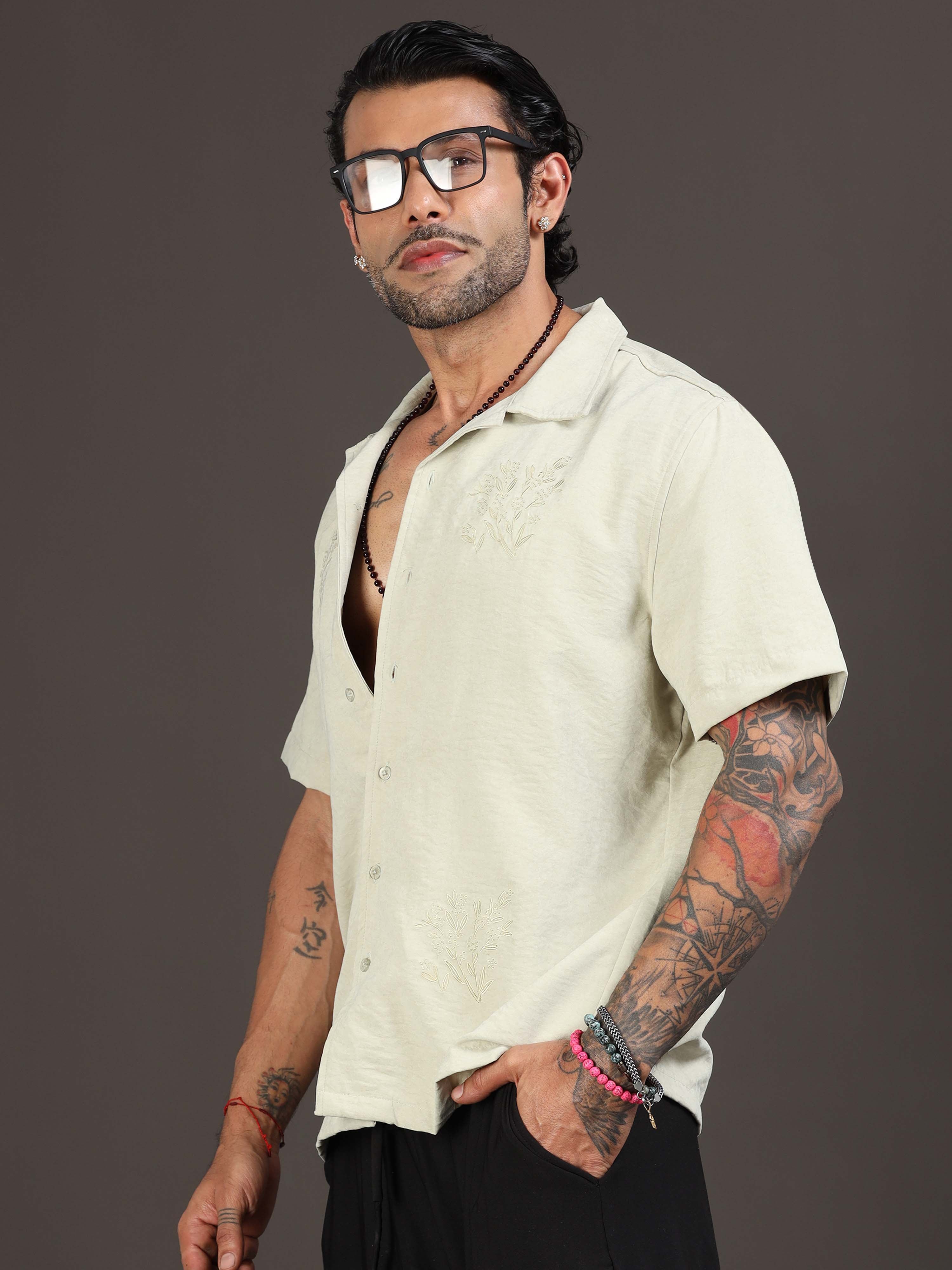 Velvasso Embroidered Shirt In Pista