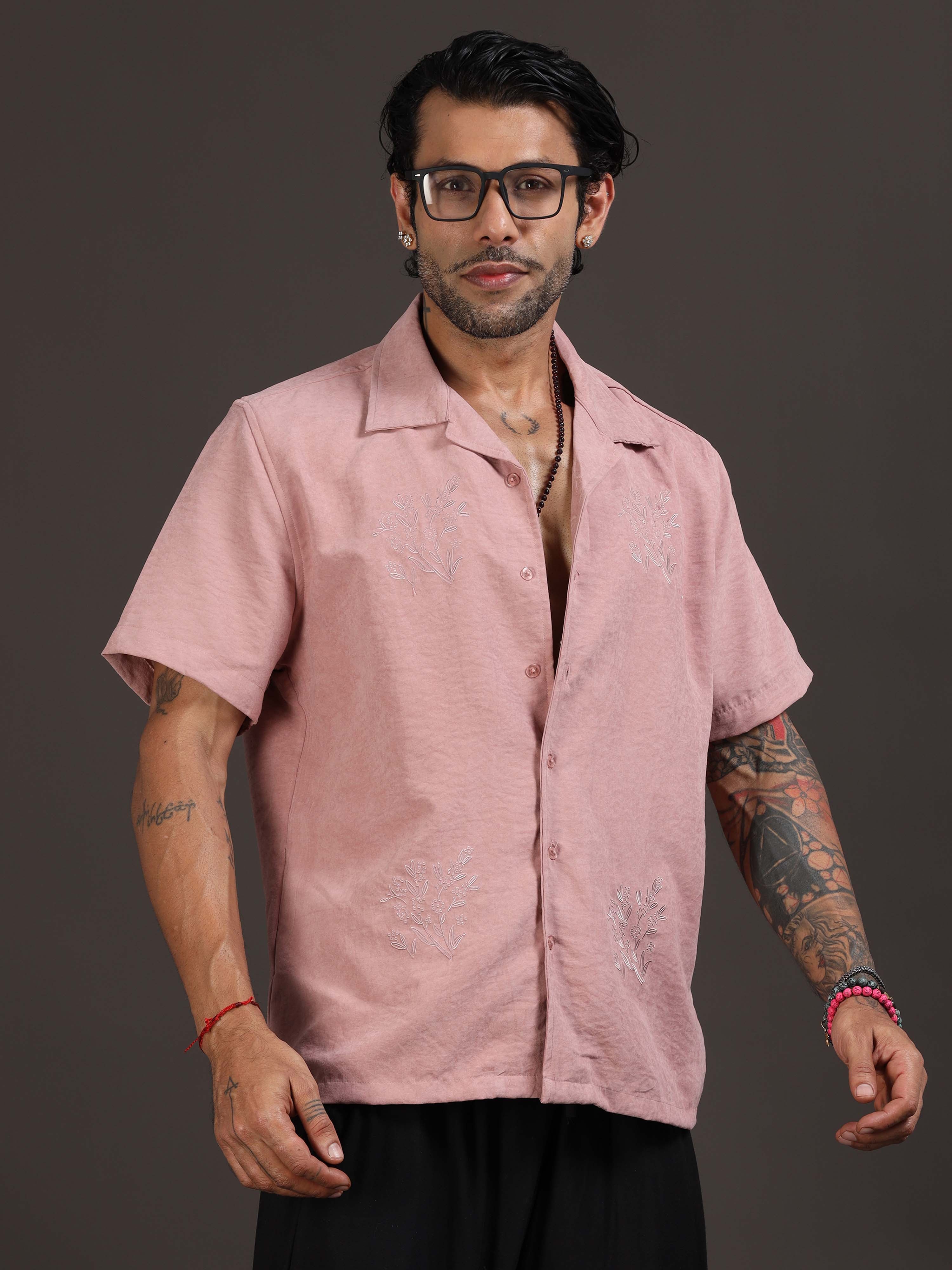 Velvasso Embroidered Shirt In Peach