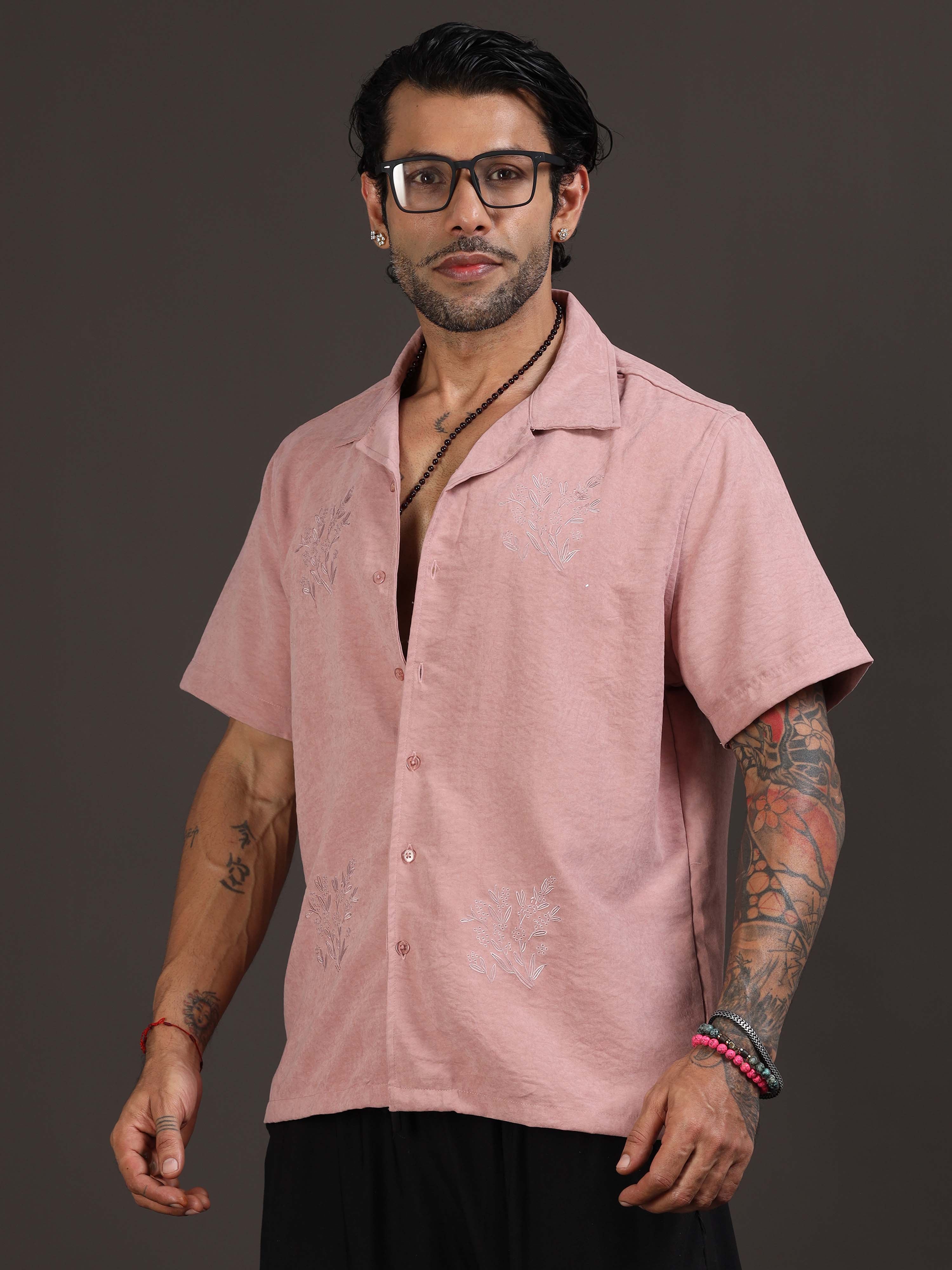 Velvasso Embroidered Shirt In Peach