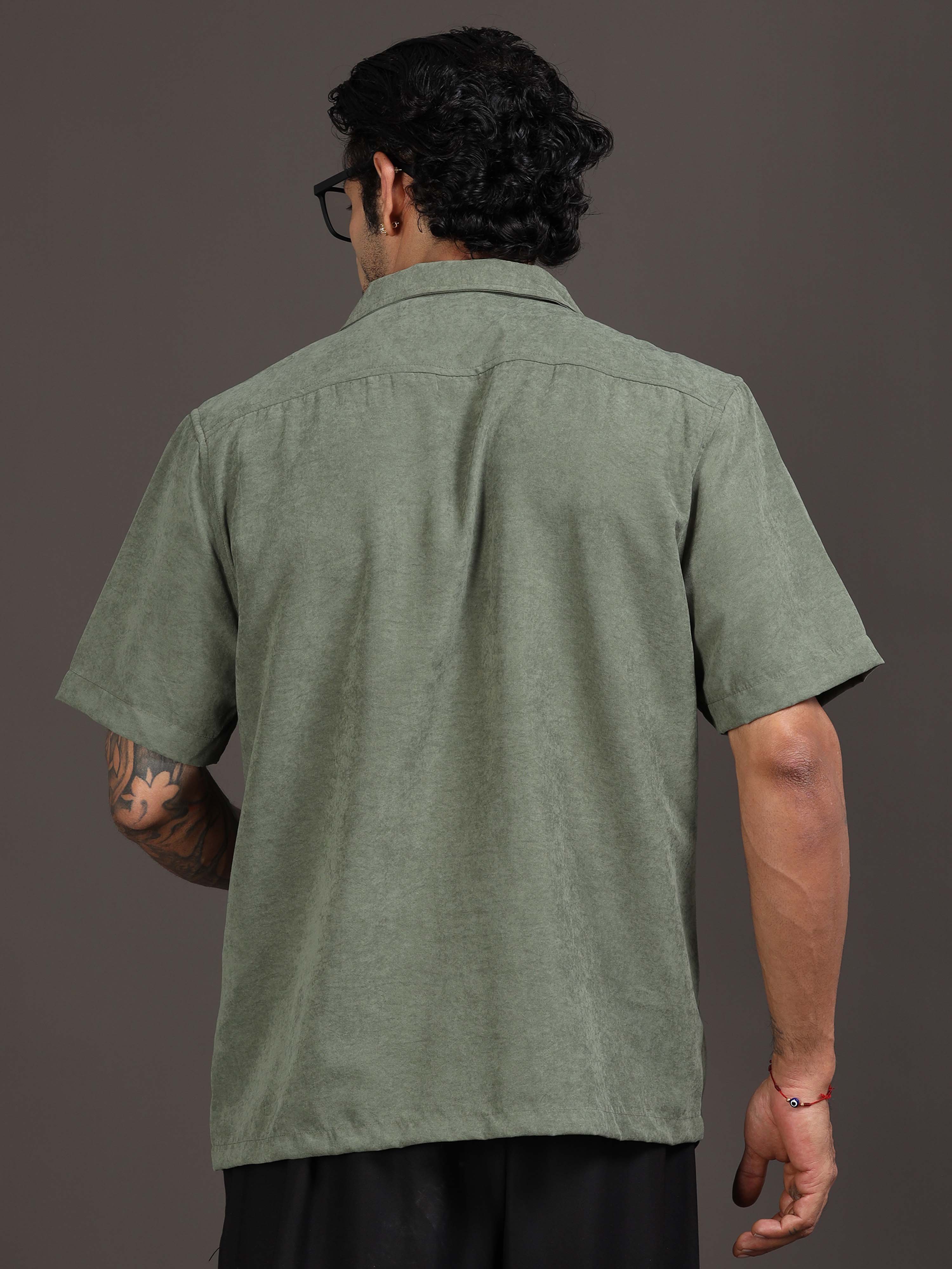 Velvasso Embroidered Shirt In Olive