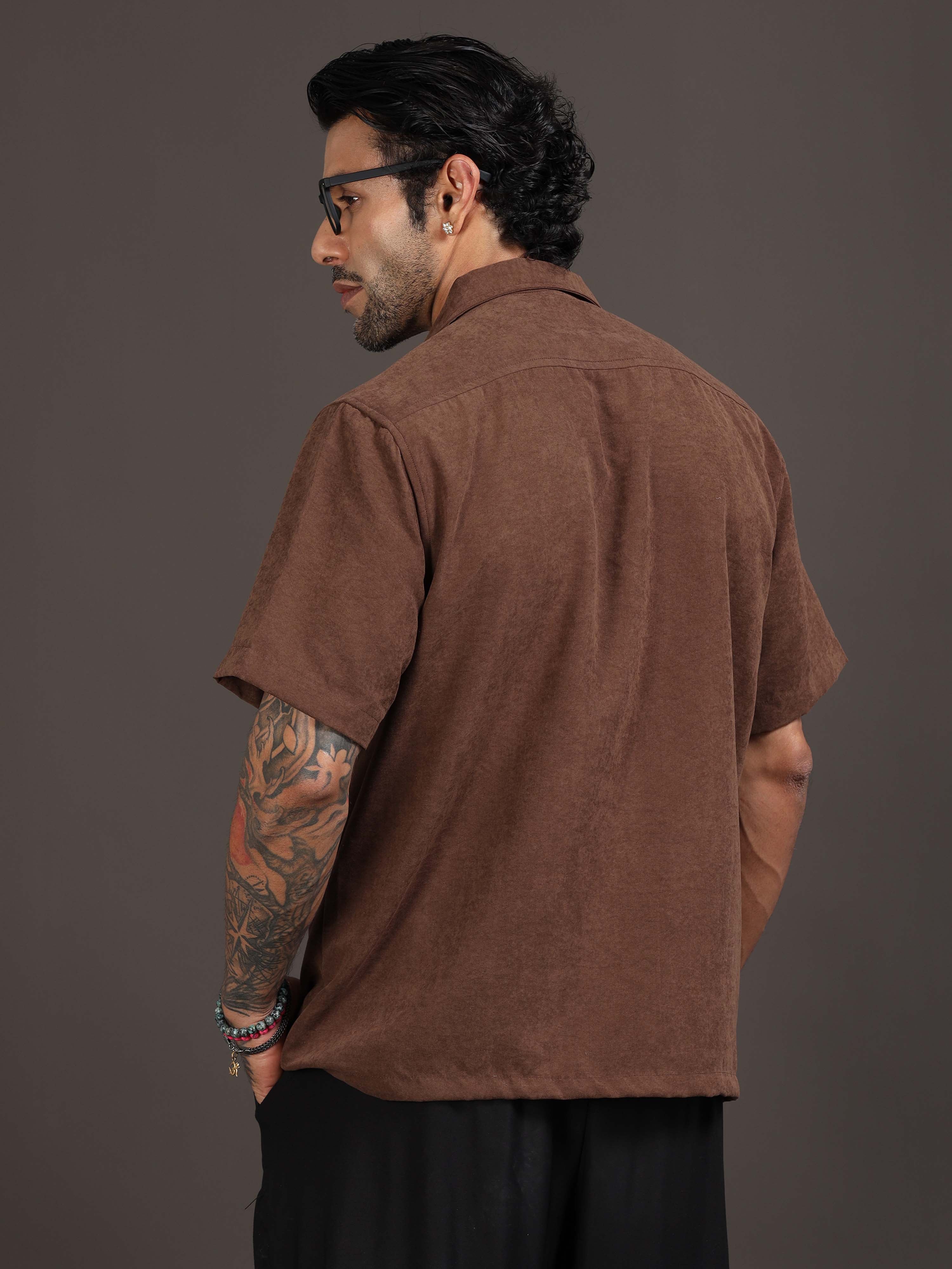 Velvasso Embroidered Shirt In Coffee