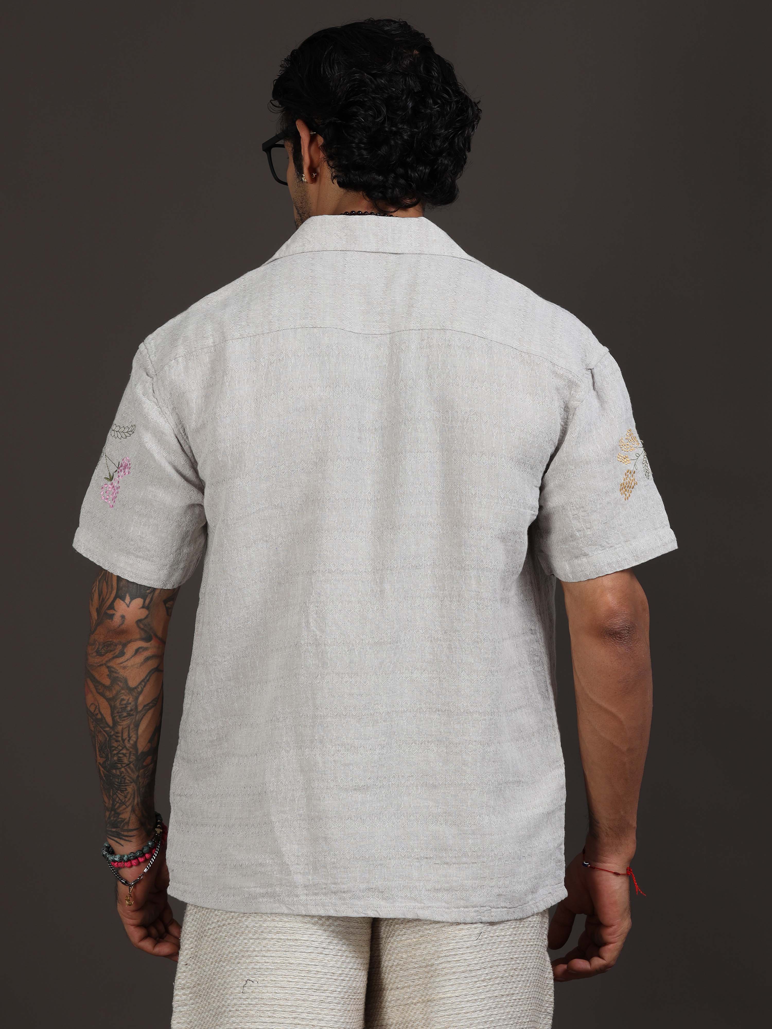 Flora Weave Shirt In Grey