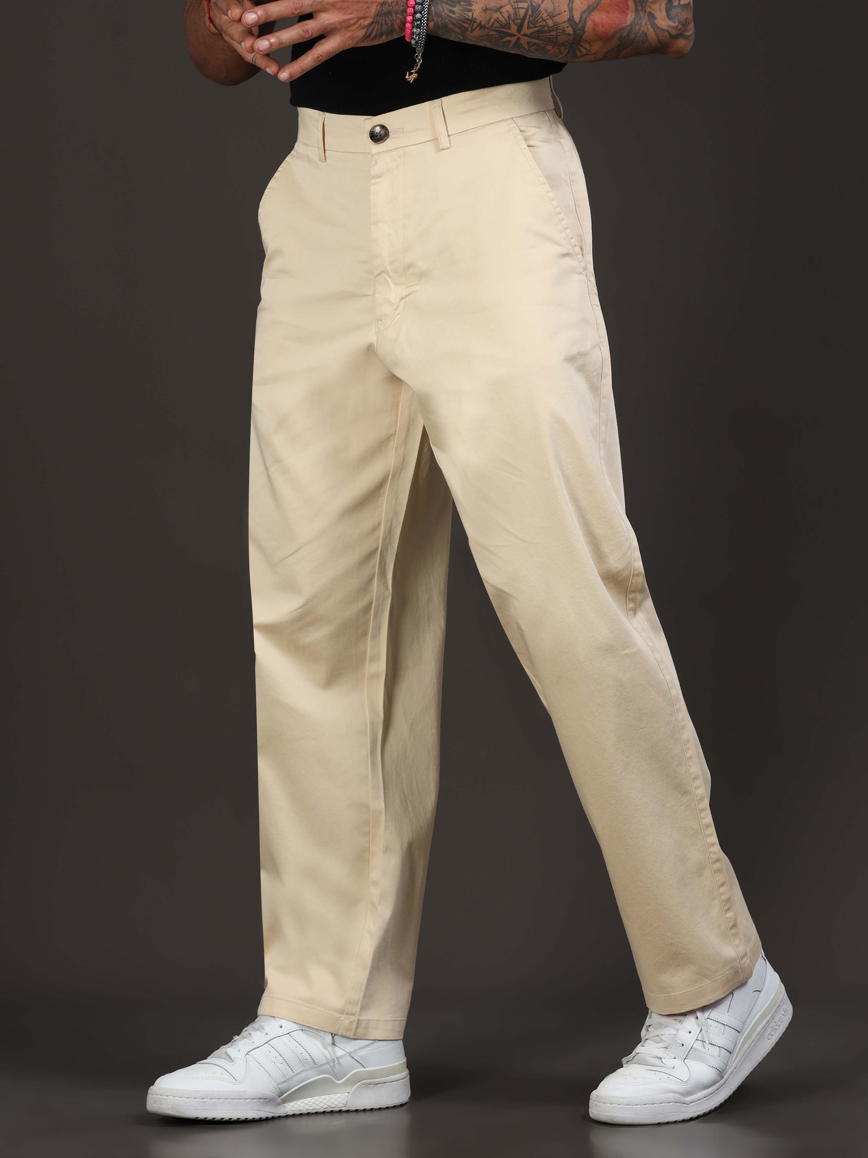 Signature Relaxed Trouser In Cream