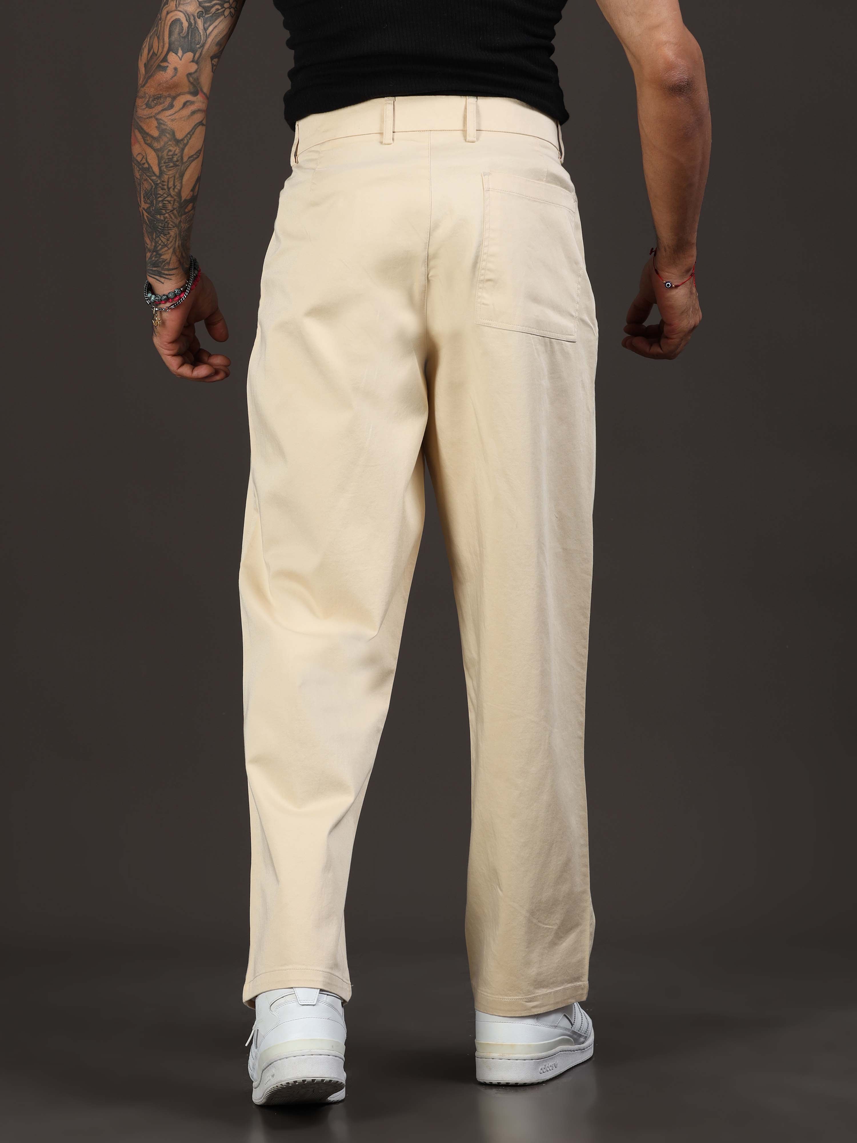 Signature Relaxed Trouser In Cream