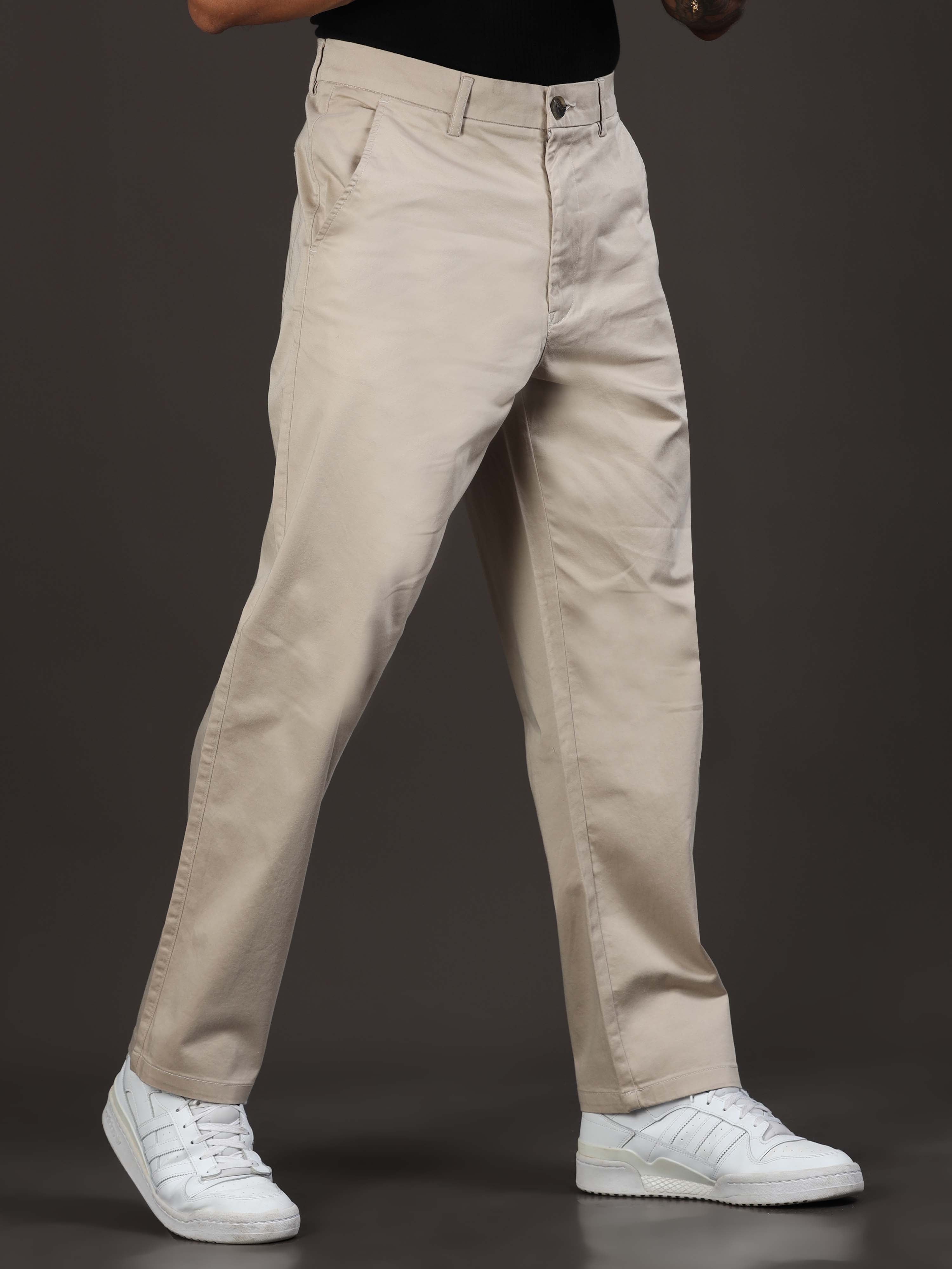 Signature Relaxed Trouser In Beige