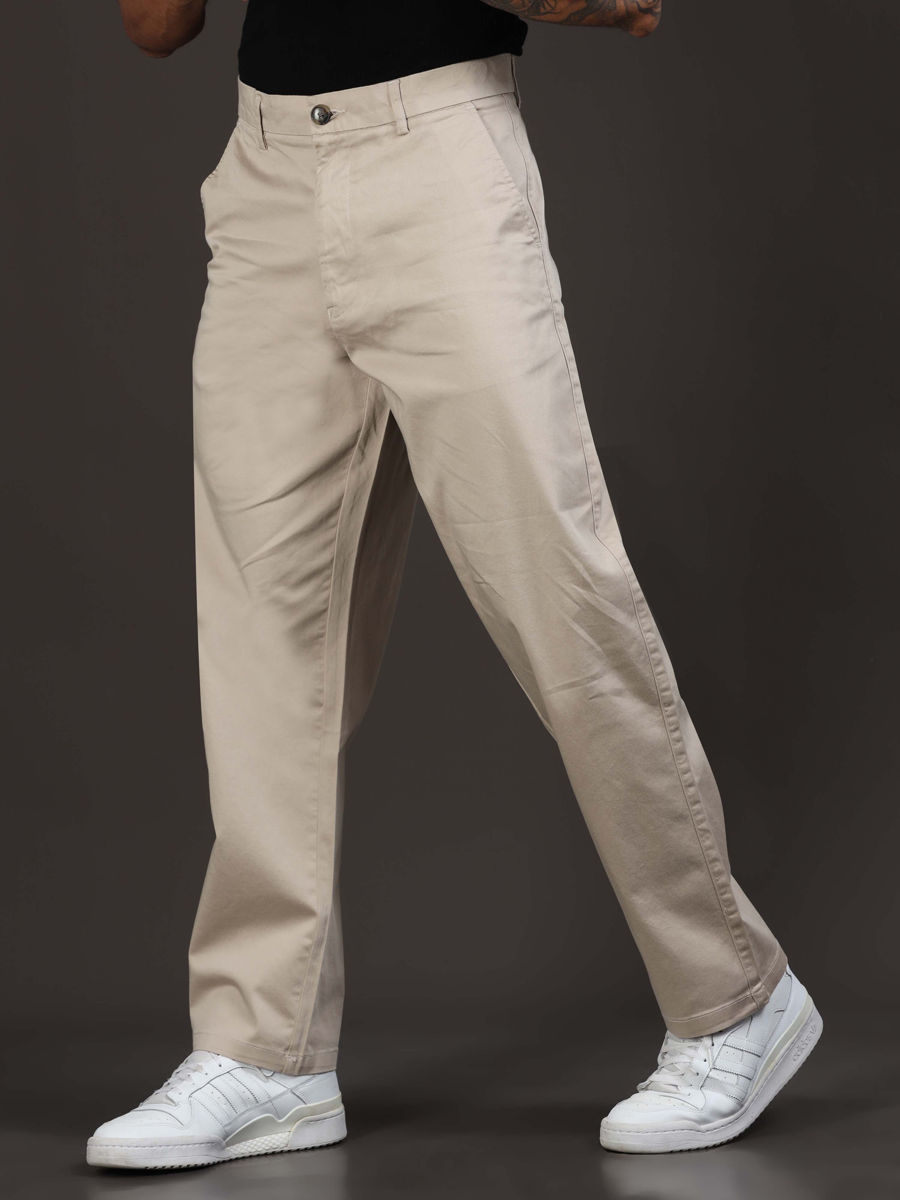 Signature Relaxed Trouser In Beige