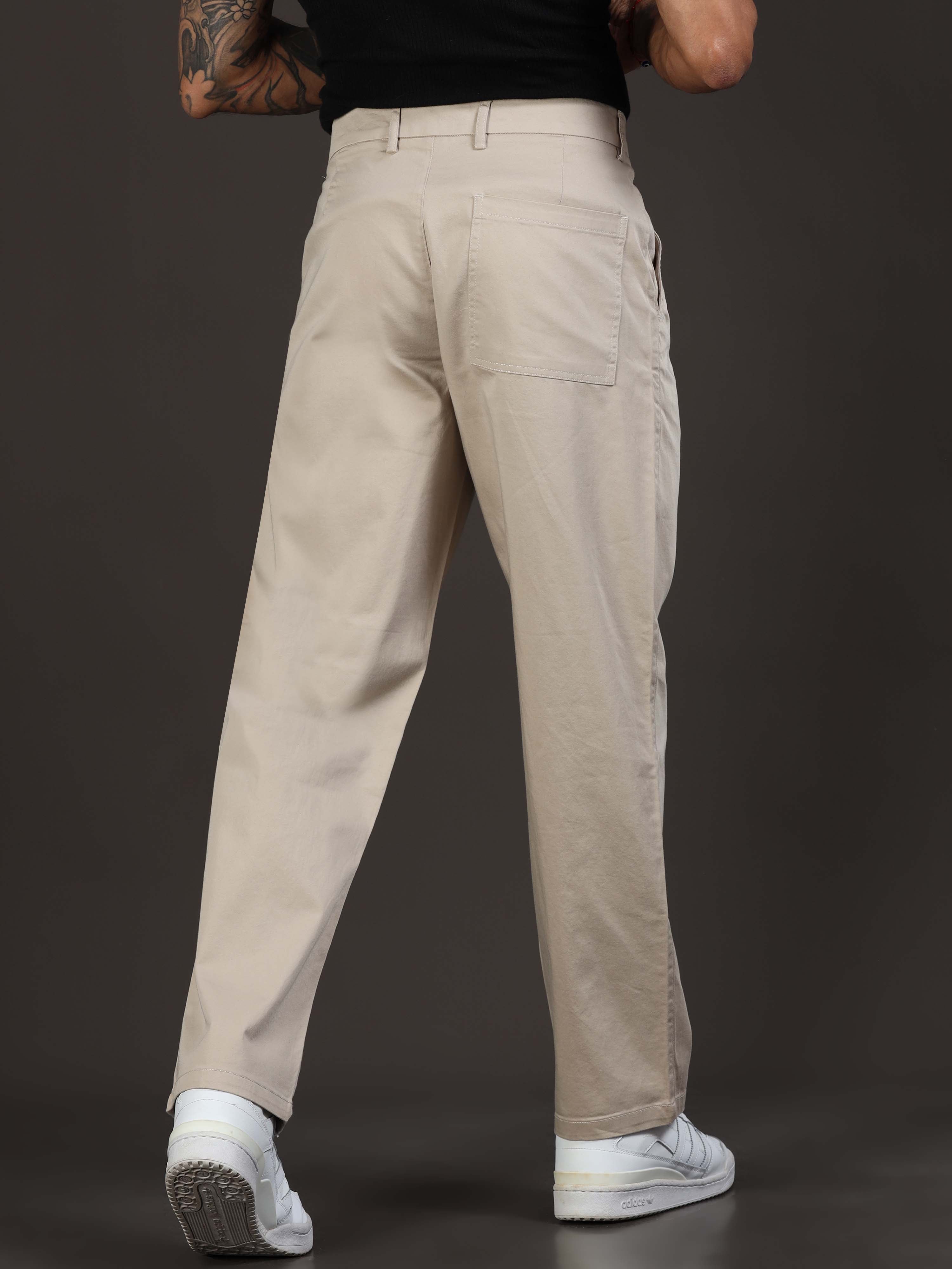 Signature Relaxed Trouser In Beige