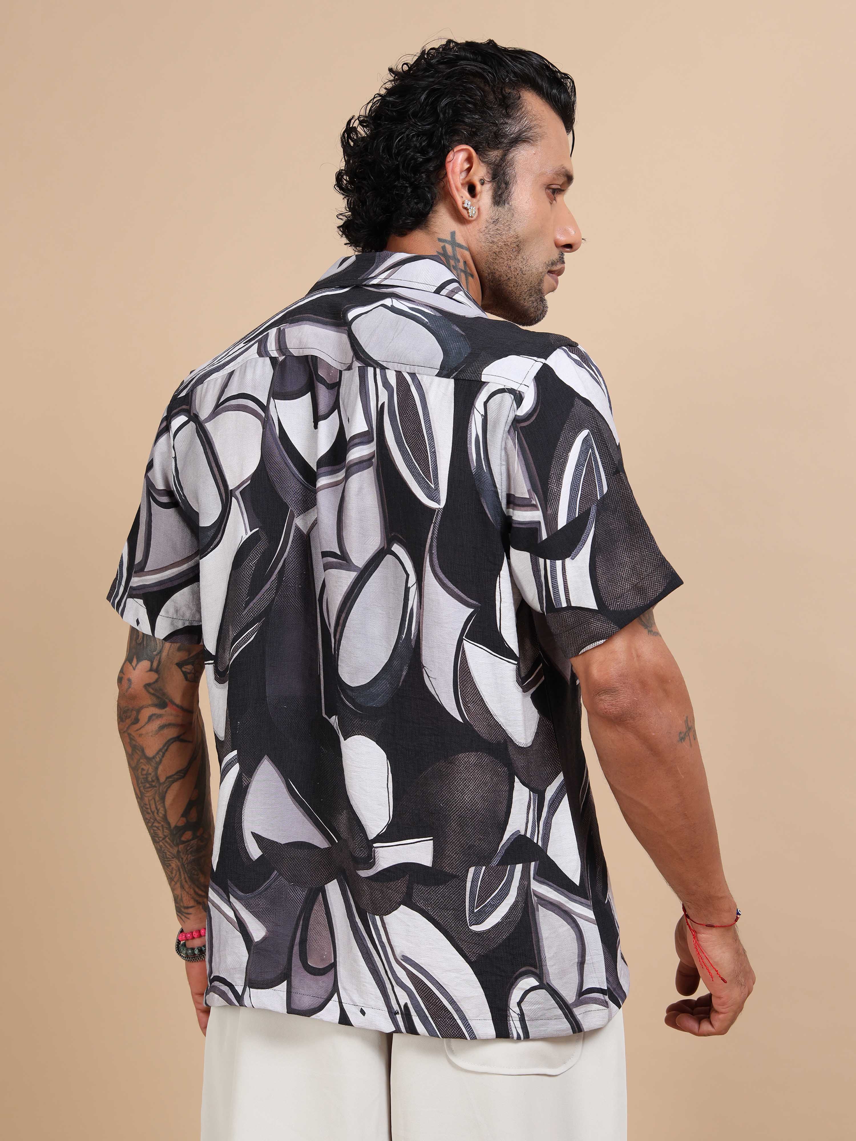 Designer Blossom Printed Shirt In Navy for Men