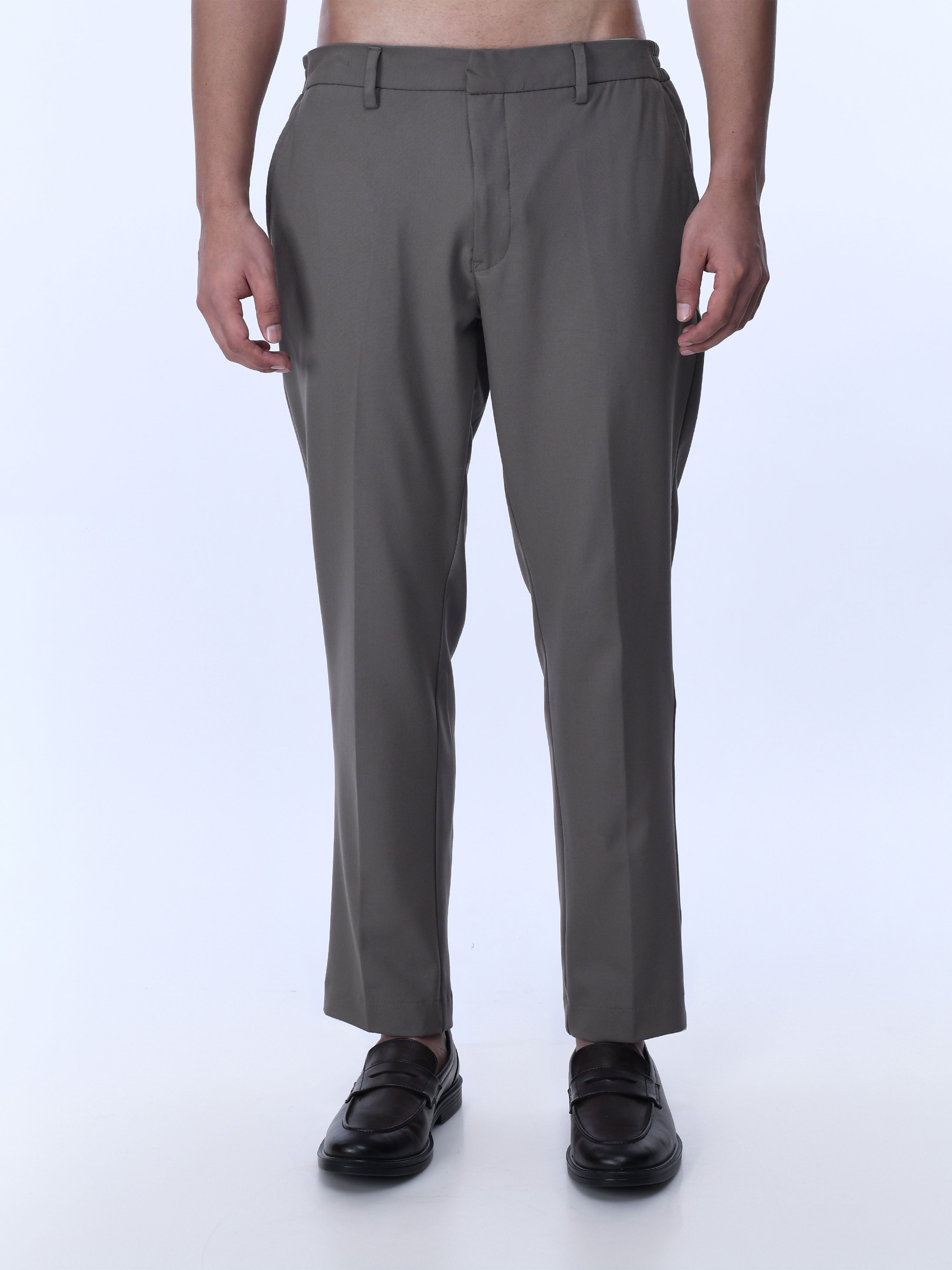 Beige Tailored Trousers Fit Pants