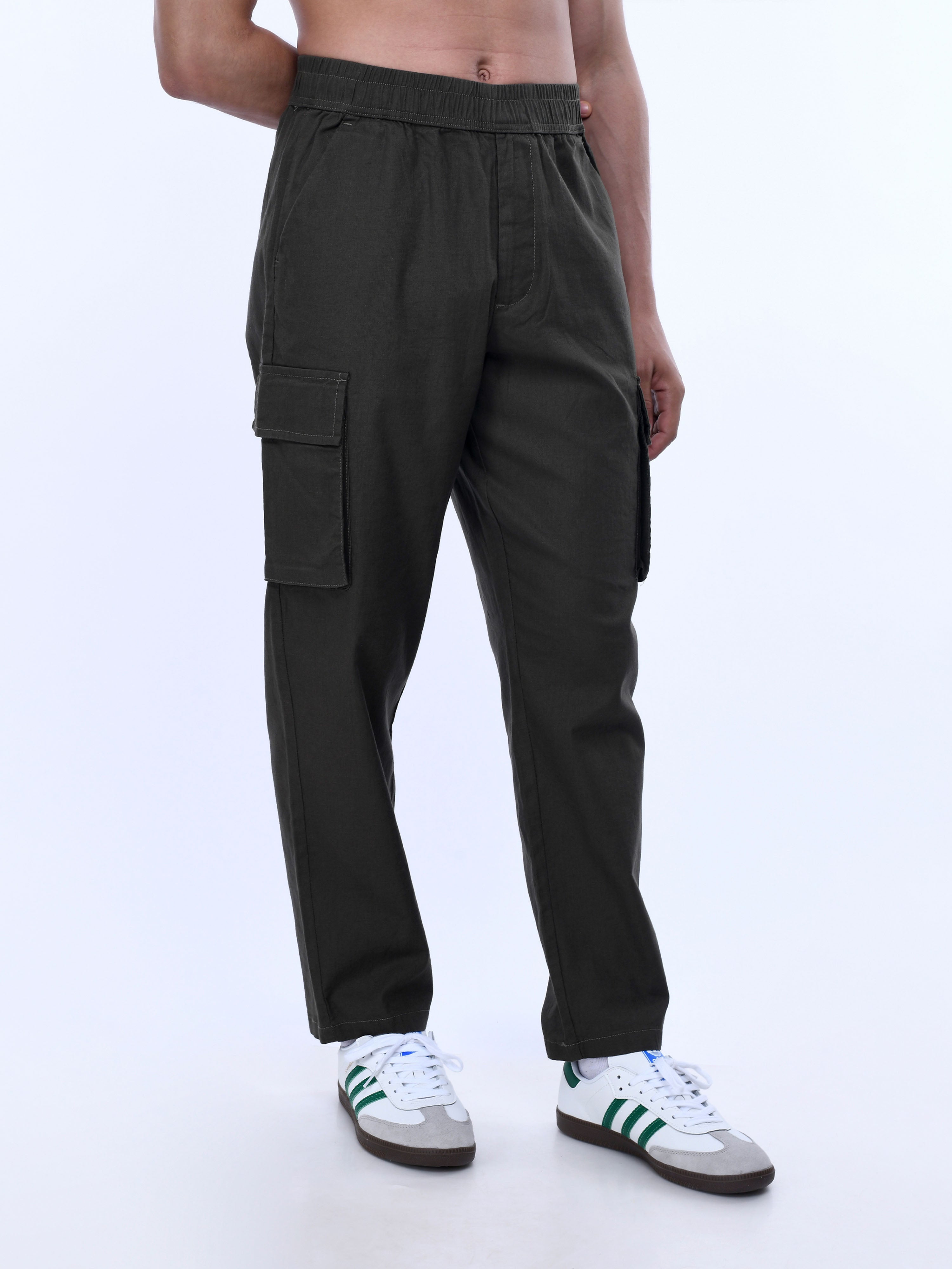 Green Joggers Men Cargo Pants