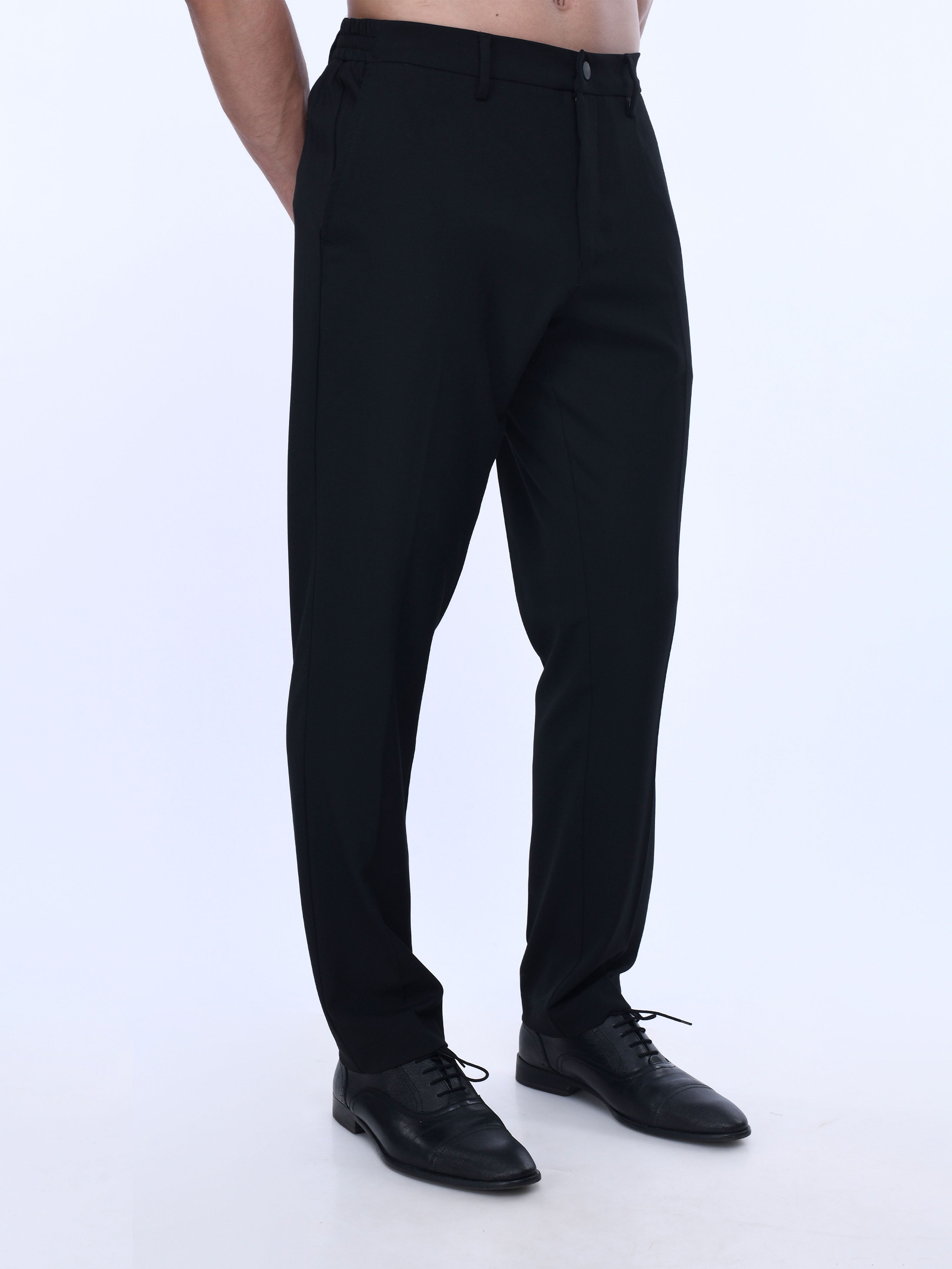 Black Relaxed Fit Mens trousers