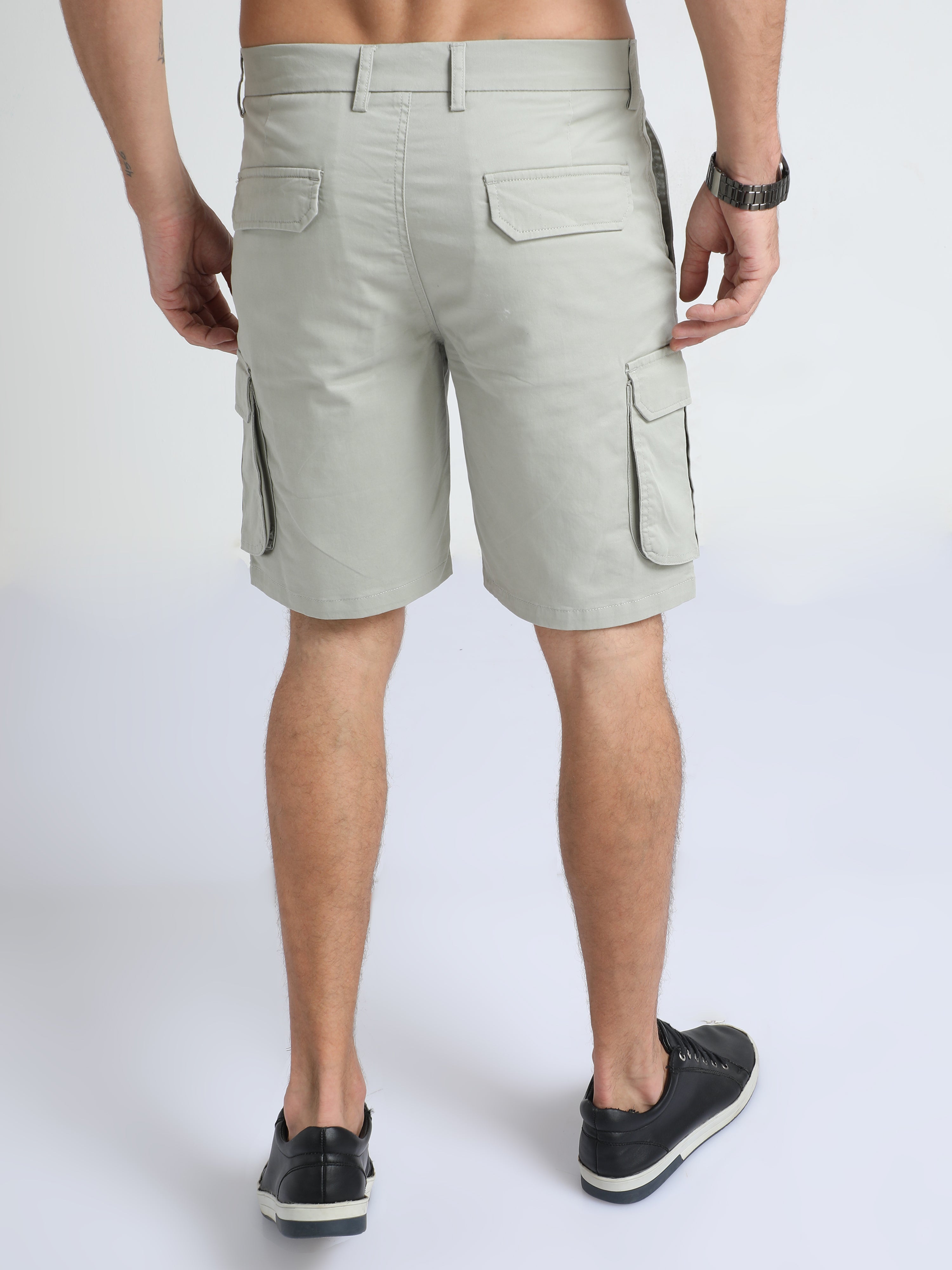 Premium Twill Pistachio Green Cargo Shorts