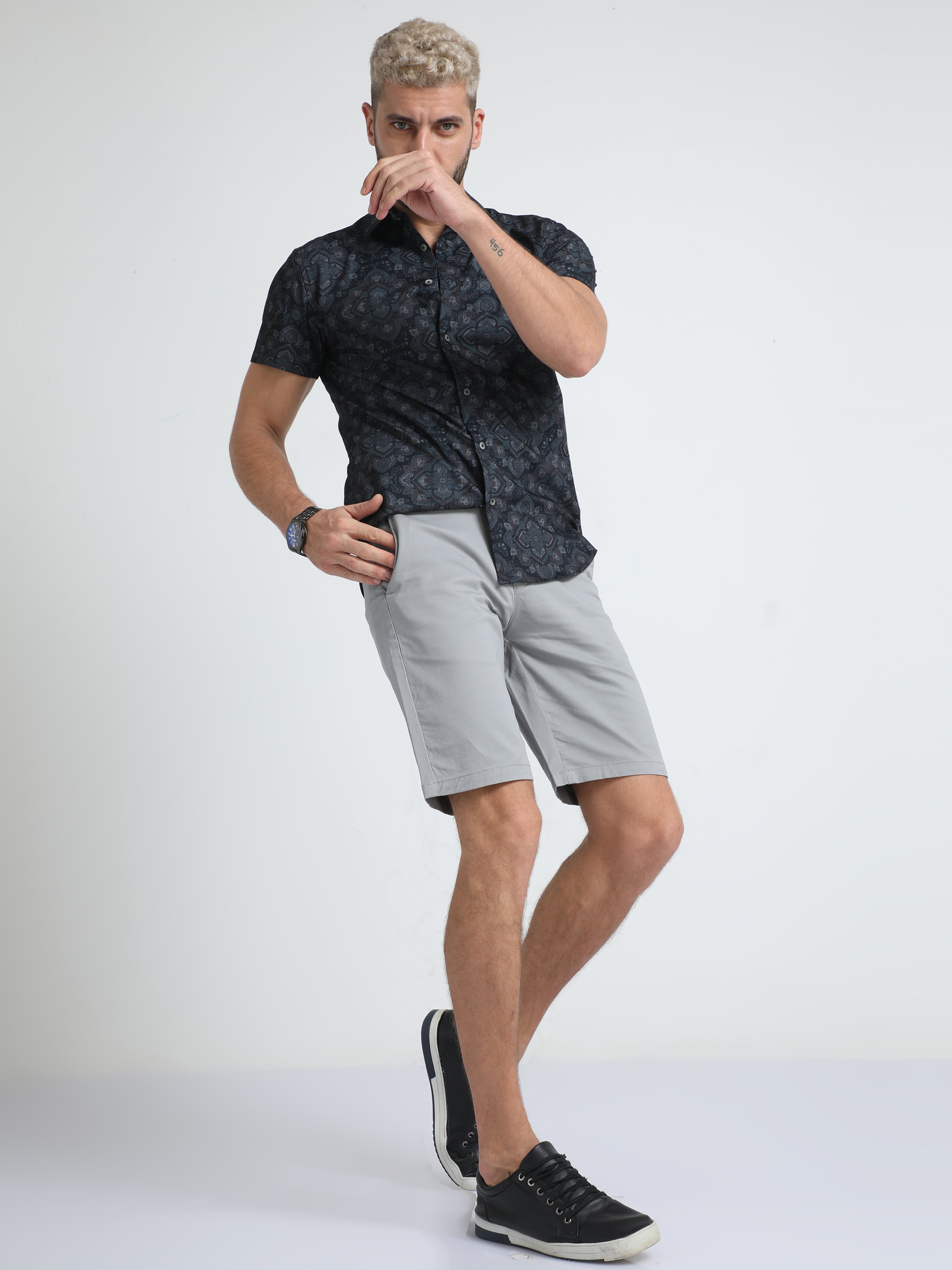 Modern Twill Light Grey Shorts