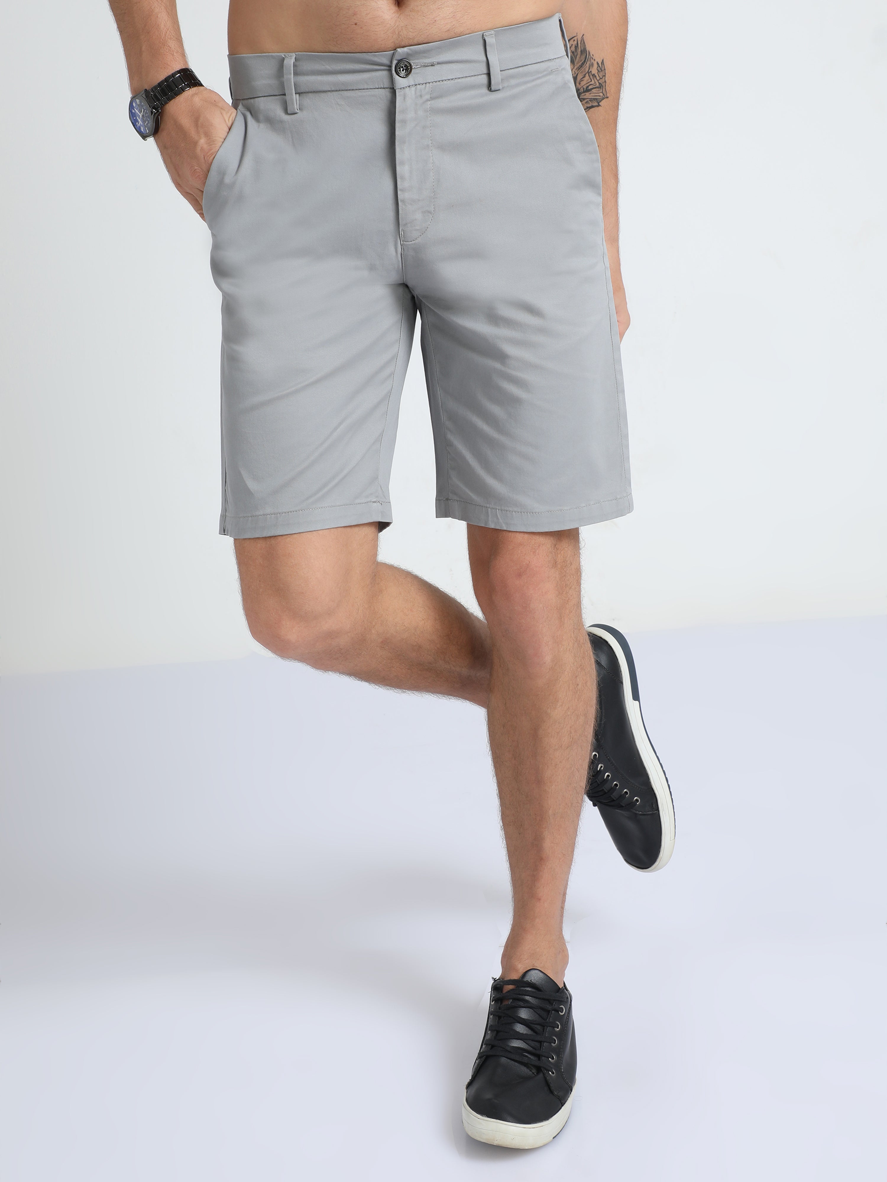 Modern Twill Light Grey Shorts