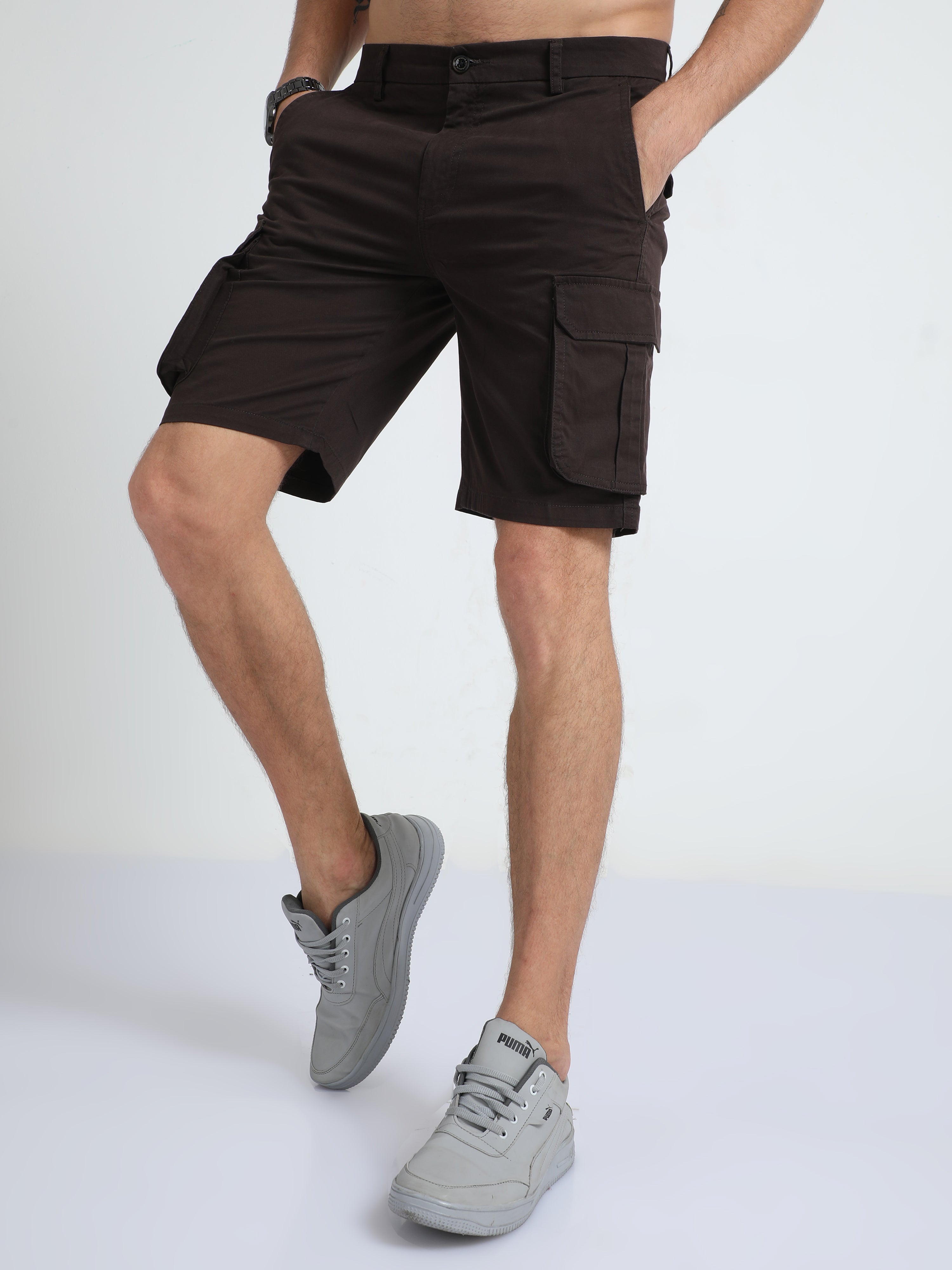 Mens dark store grey cargo shorts