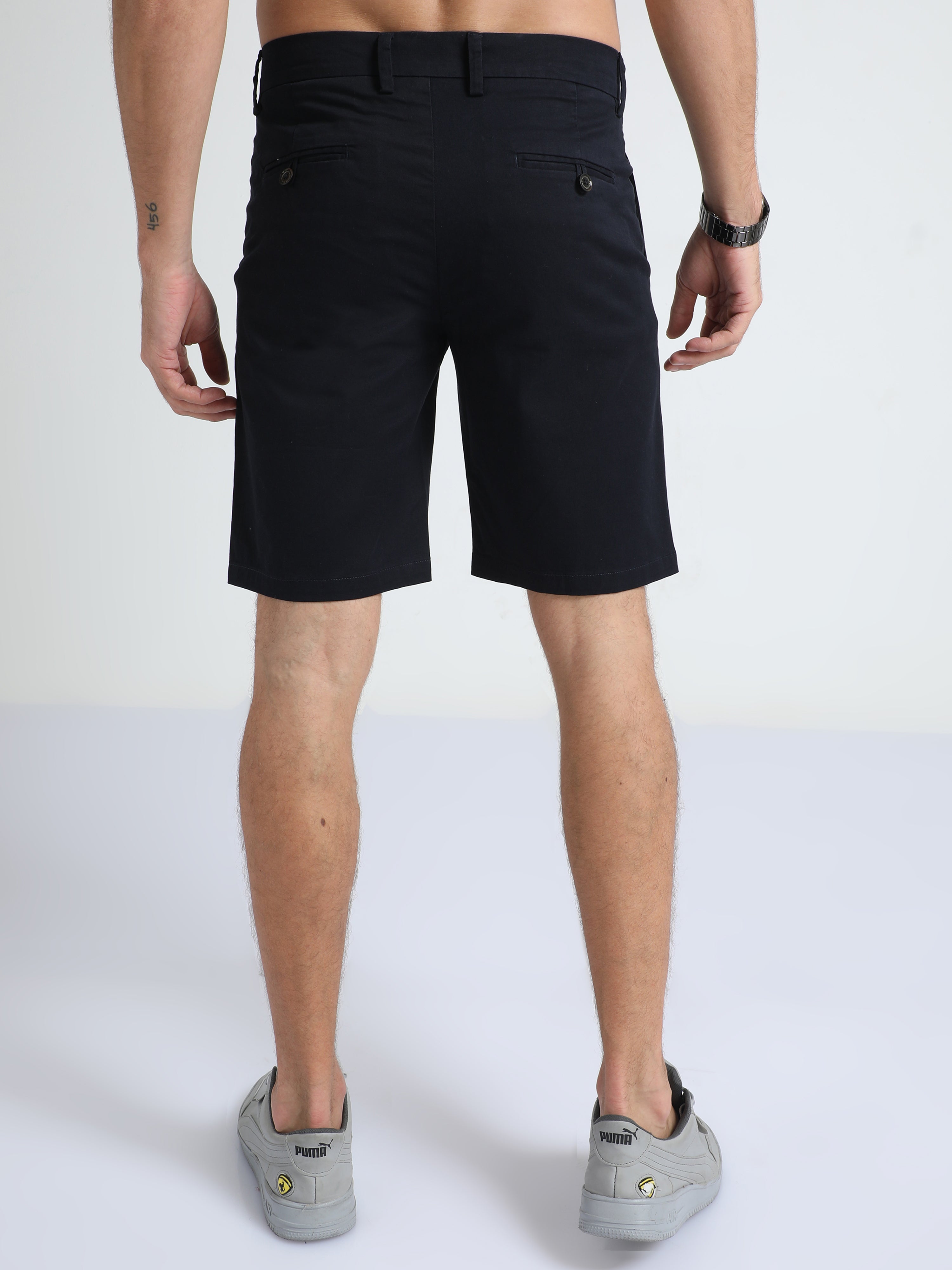 Modern Twill Navy Shorts for Men 