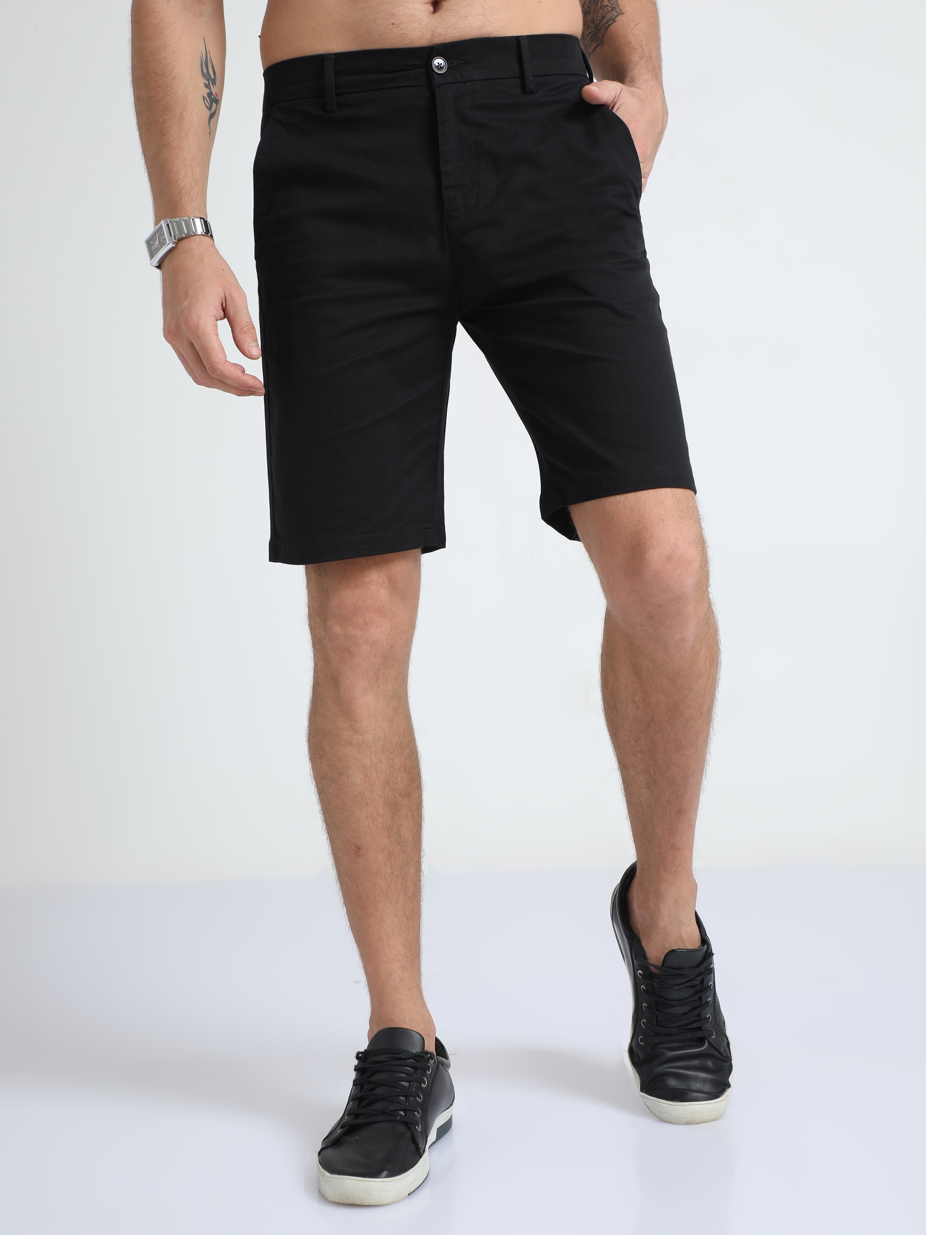 Modern Twill Black Shorts