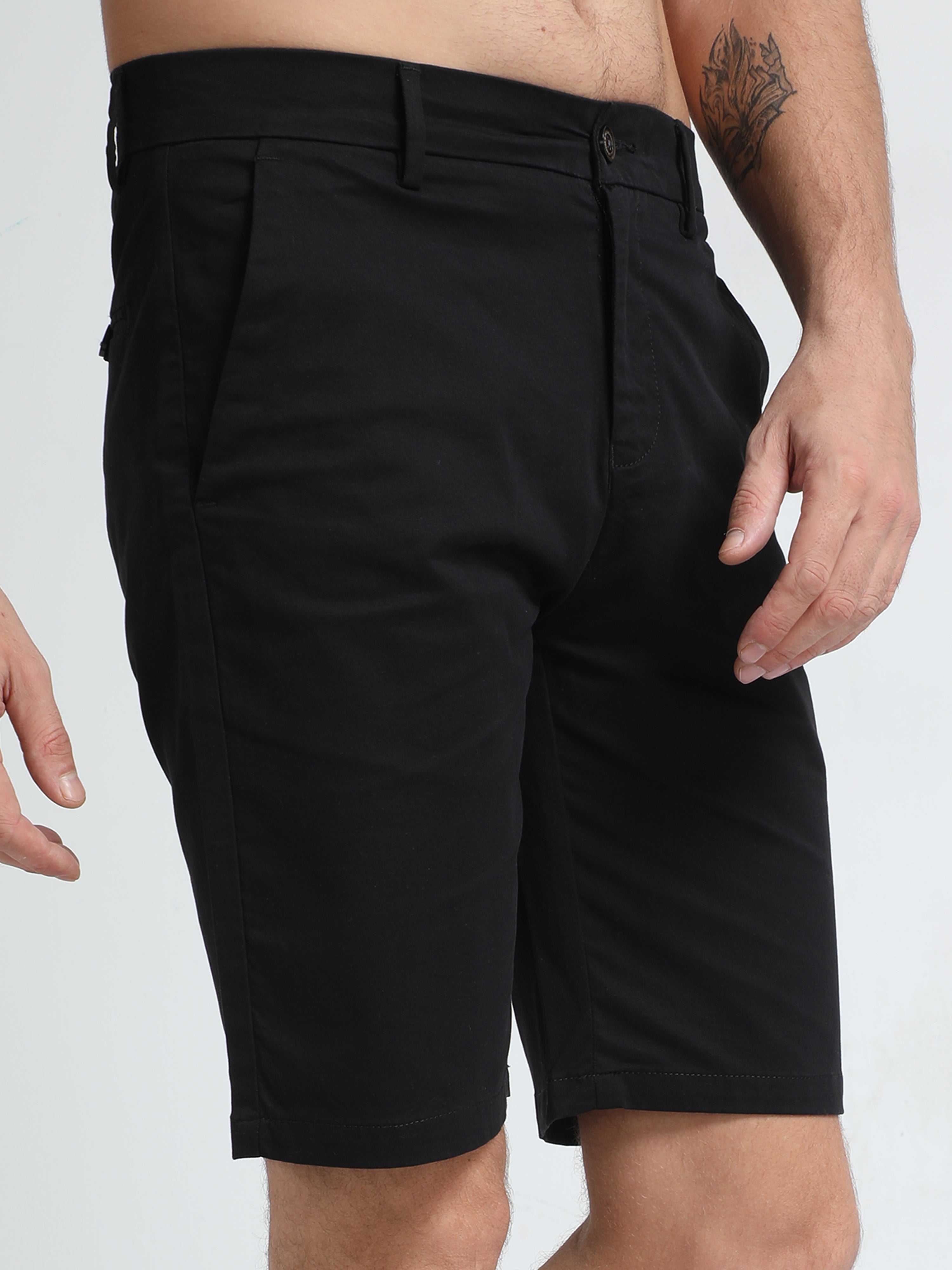 Modern Twill Black Shorts