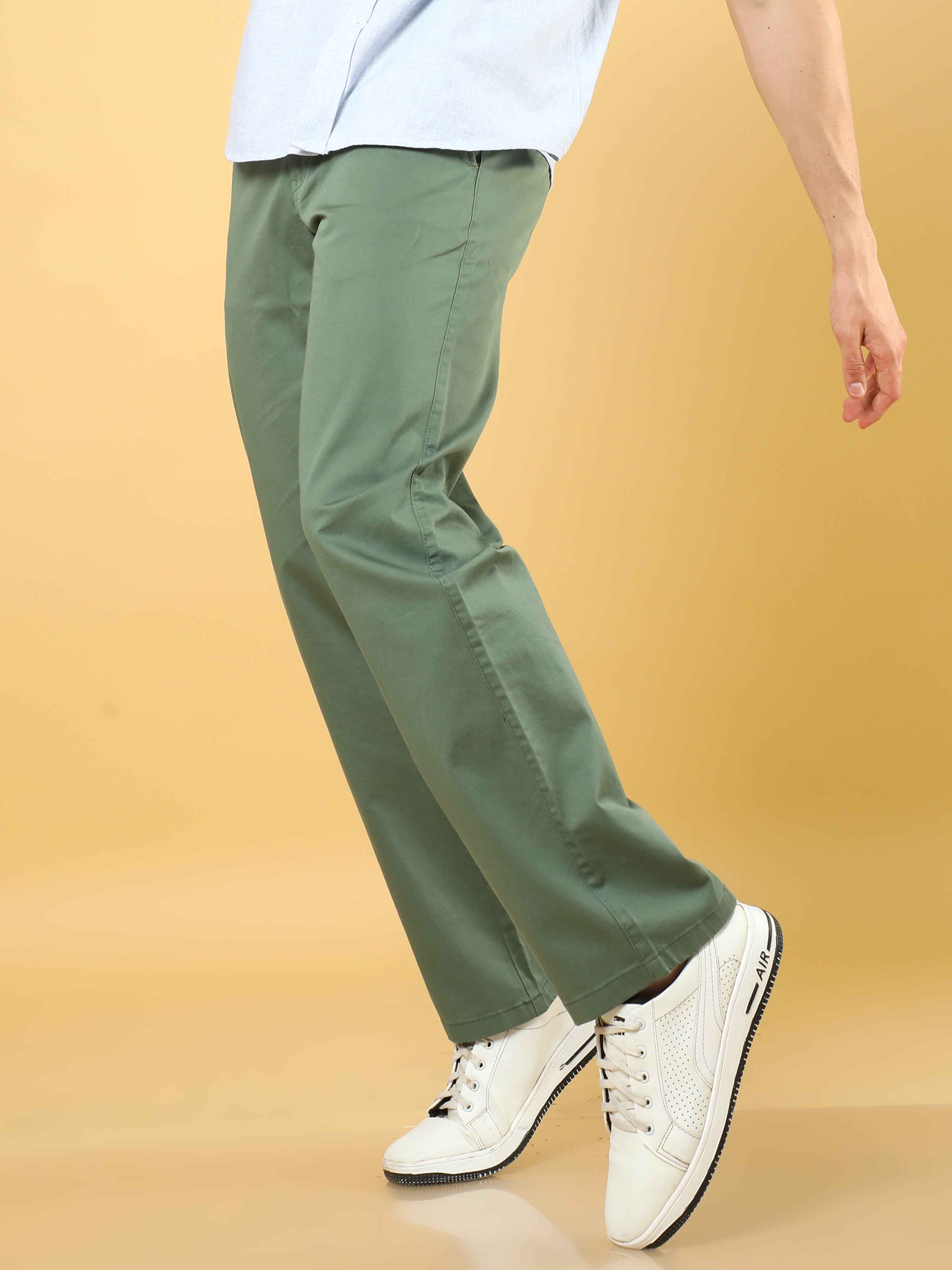 Buy Off Duty India Korean Baggy Loose Fit Pants For Men Sage Green Online