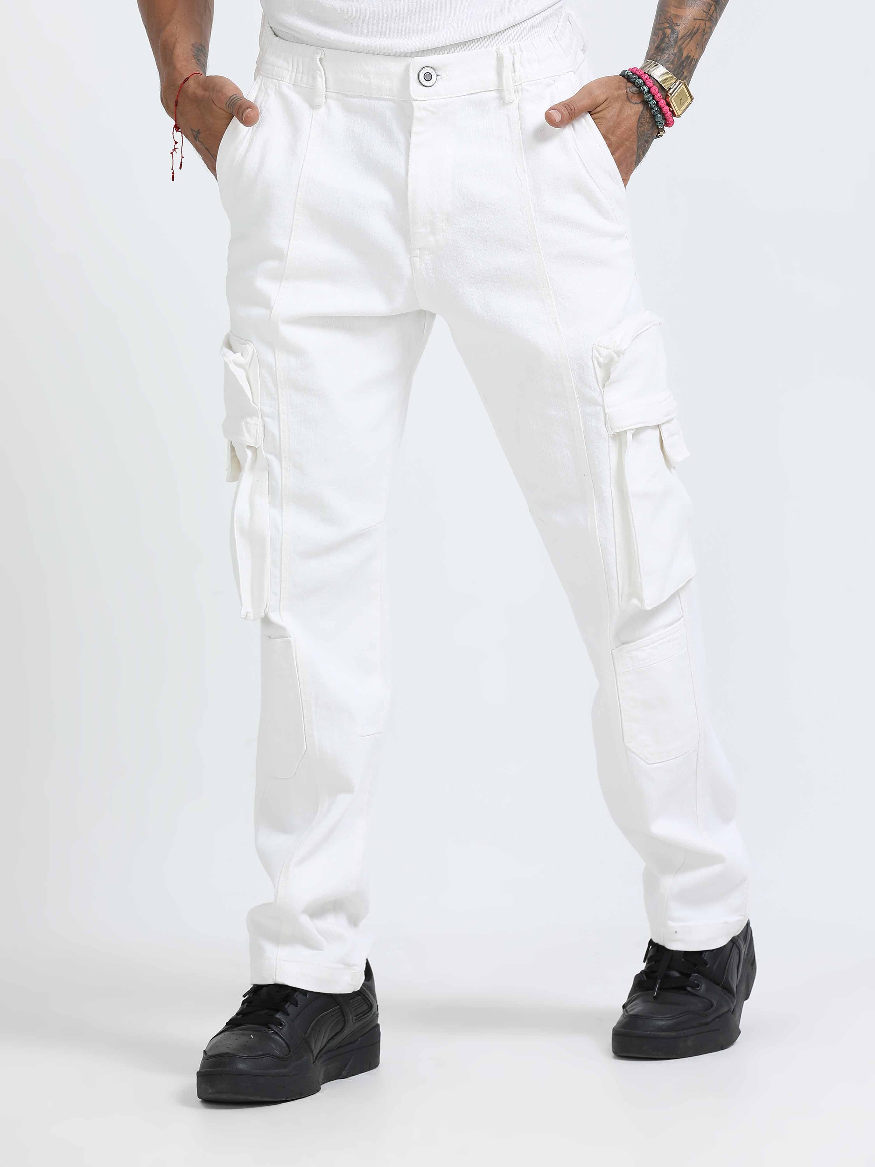 White Cargos for Men