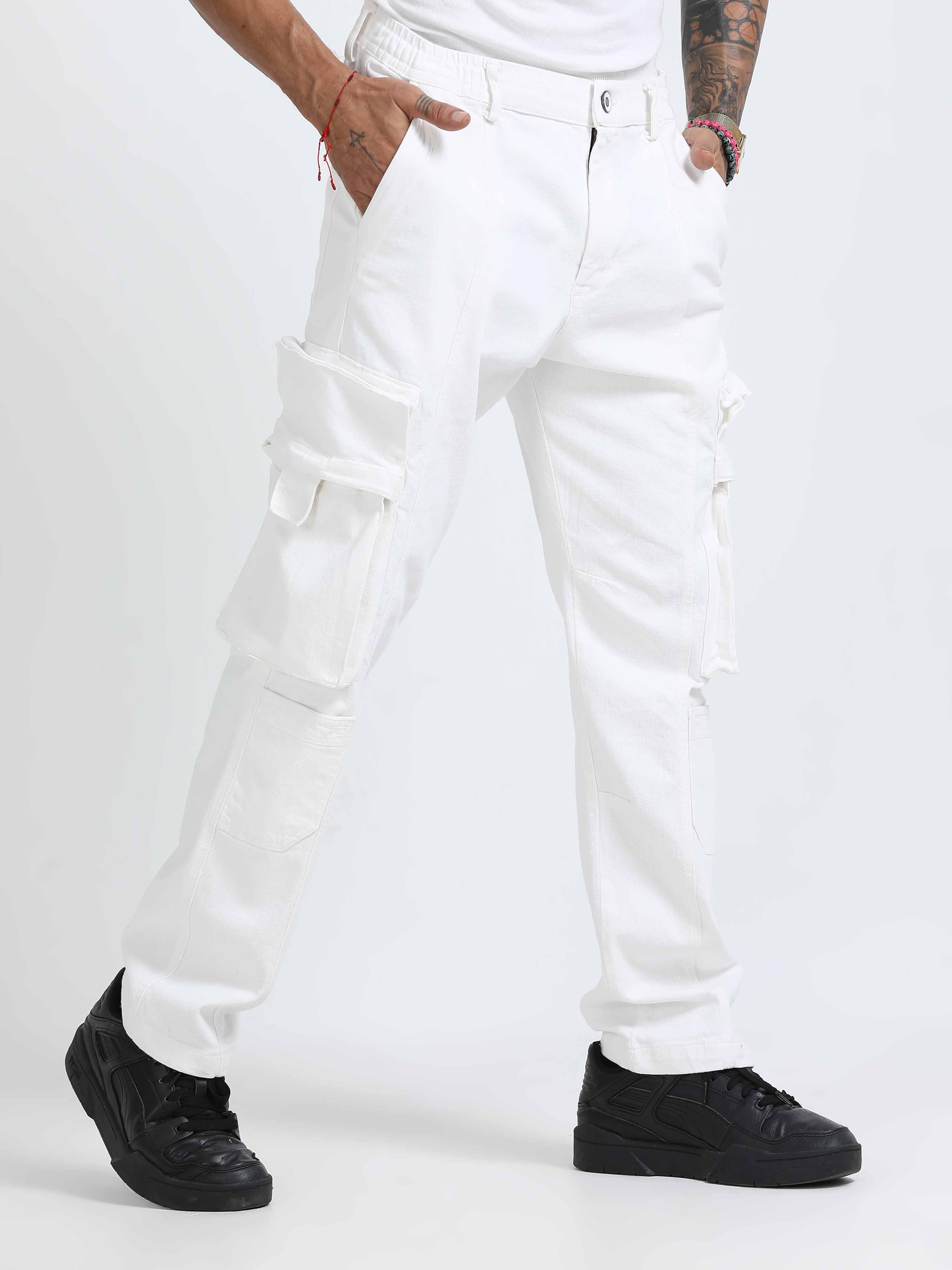 White Cargos for Men