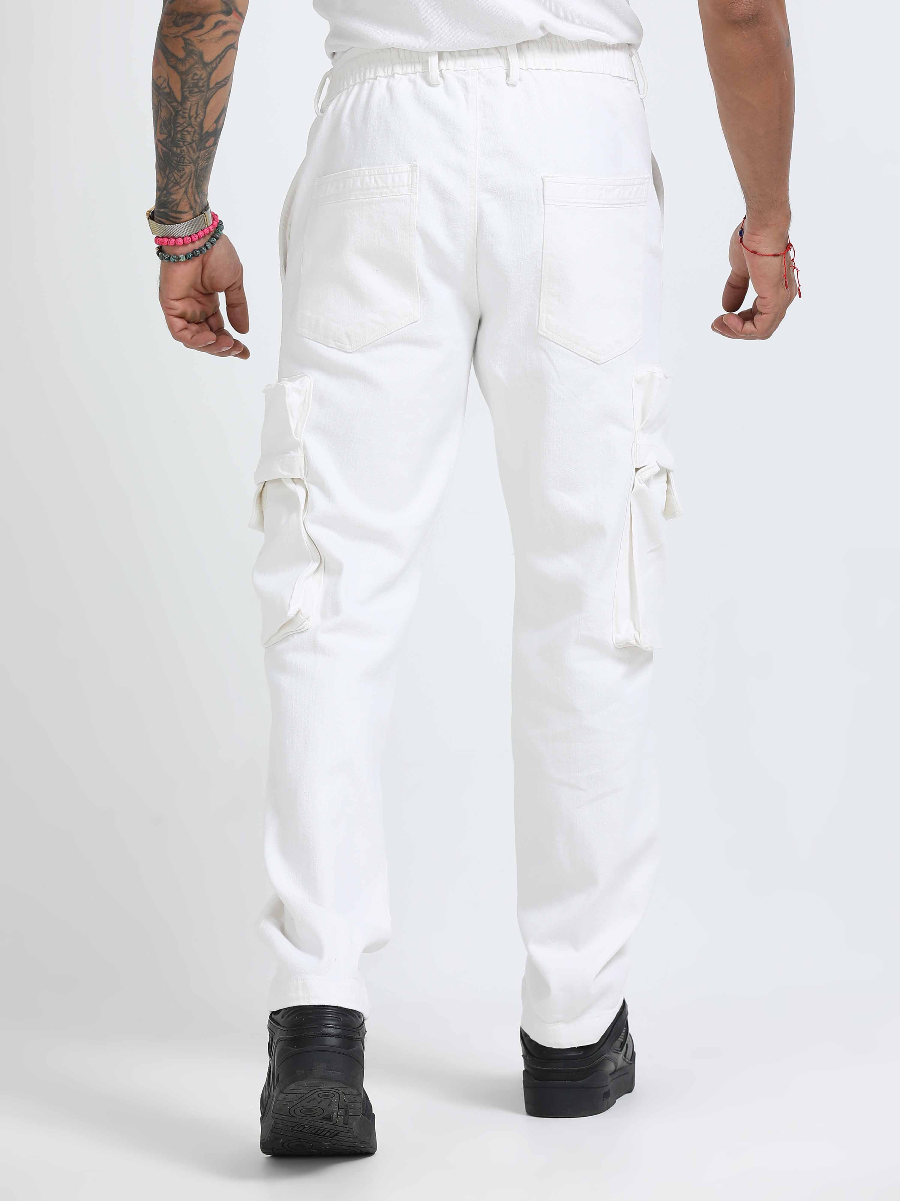 White Cargos for Men