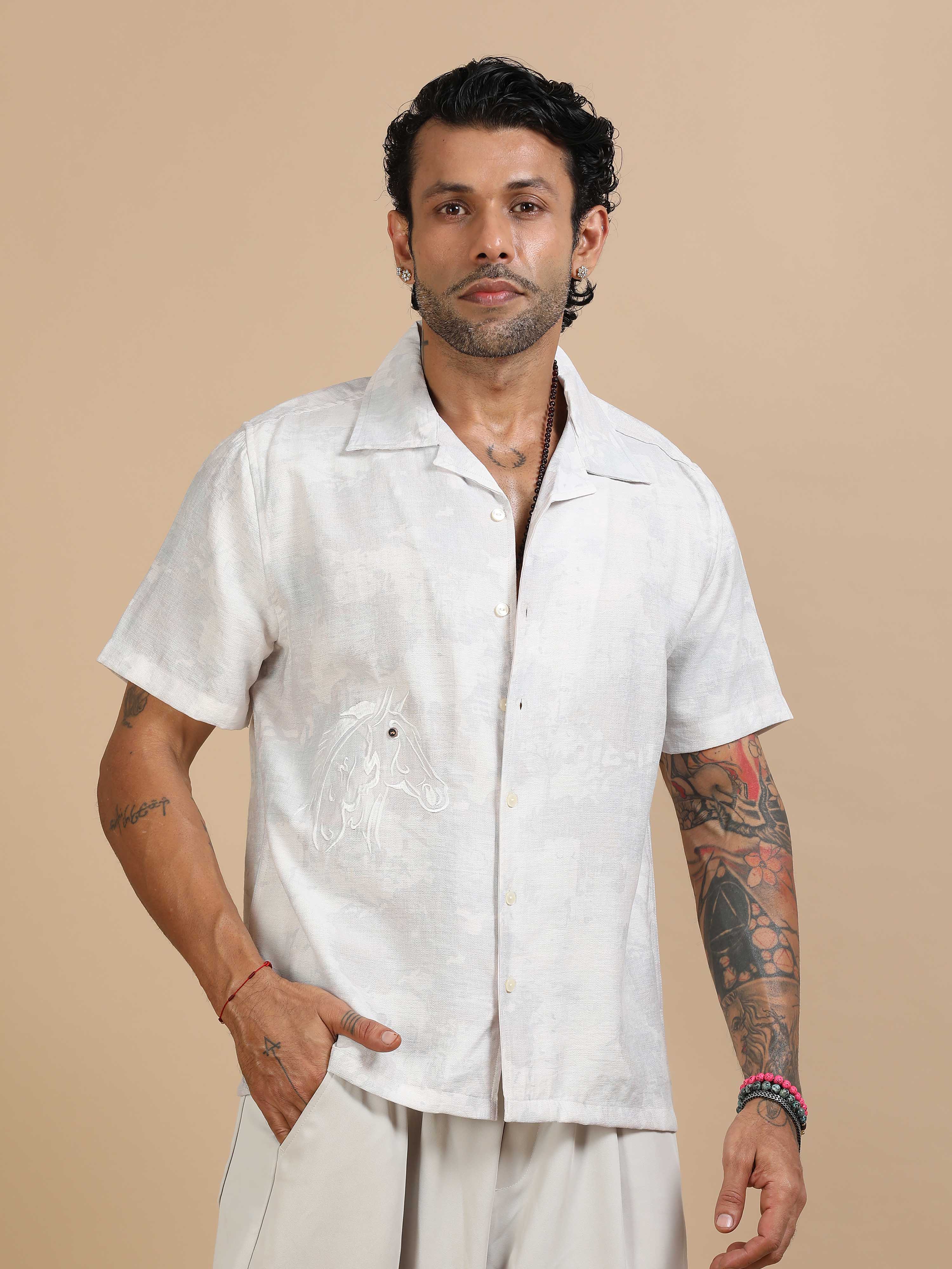 Mens Shirts With Grey Cloud Designs