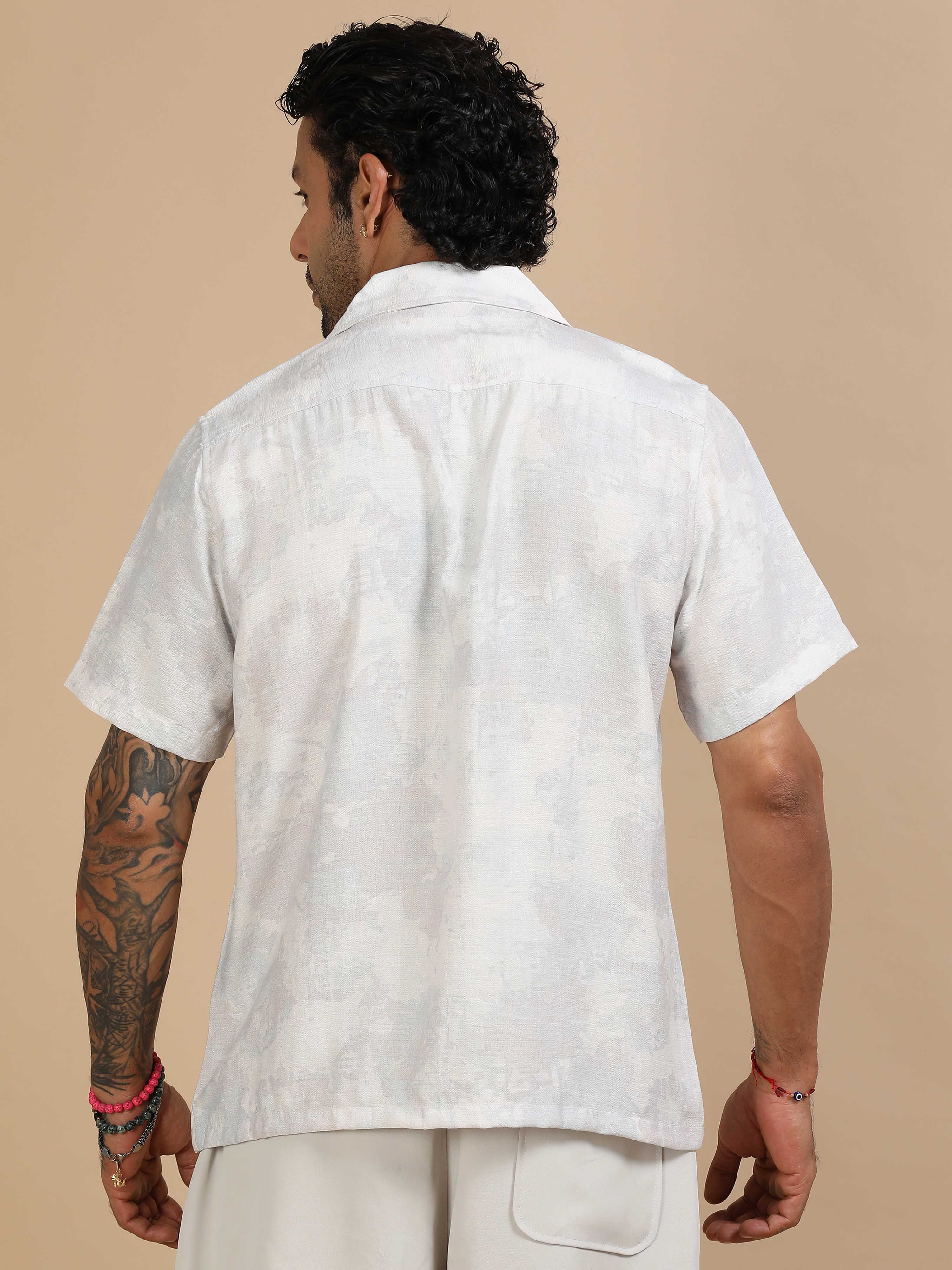 Mens Shirts With Grey Cloud Designs