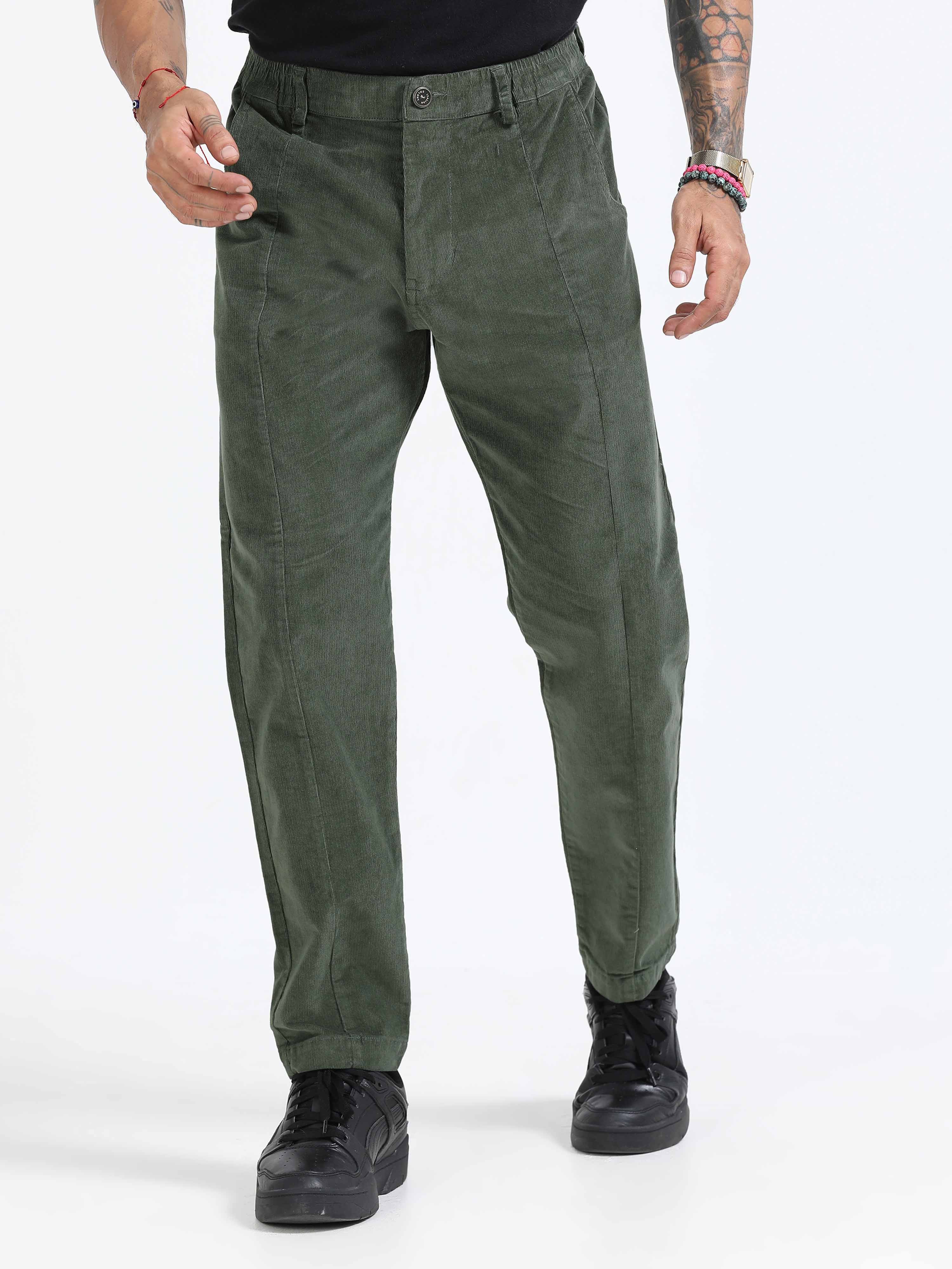 Corduroy Pant In Olive Green for men