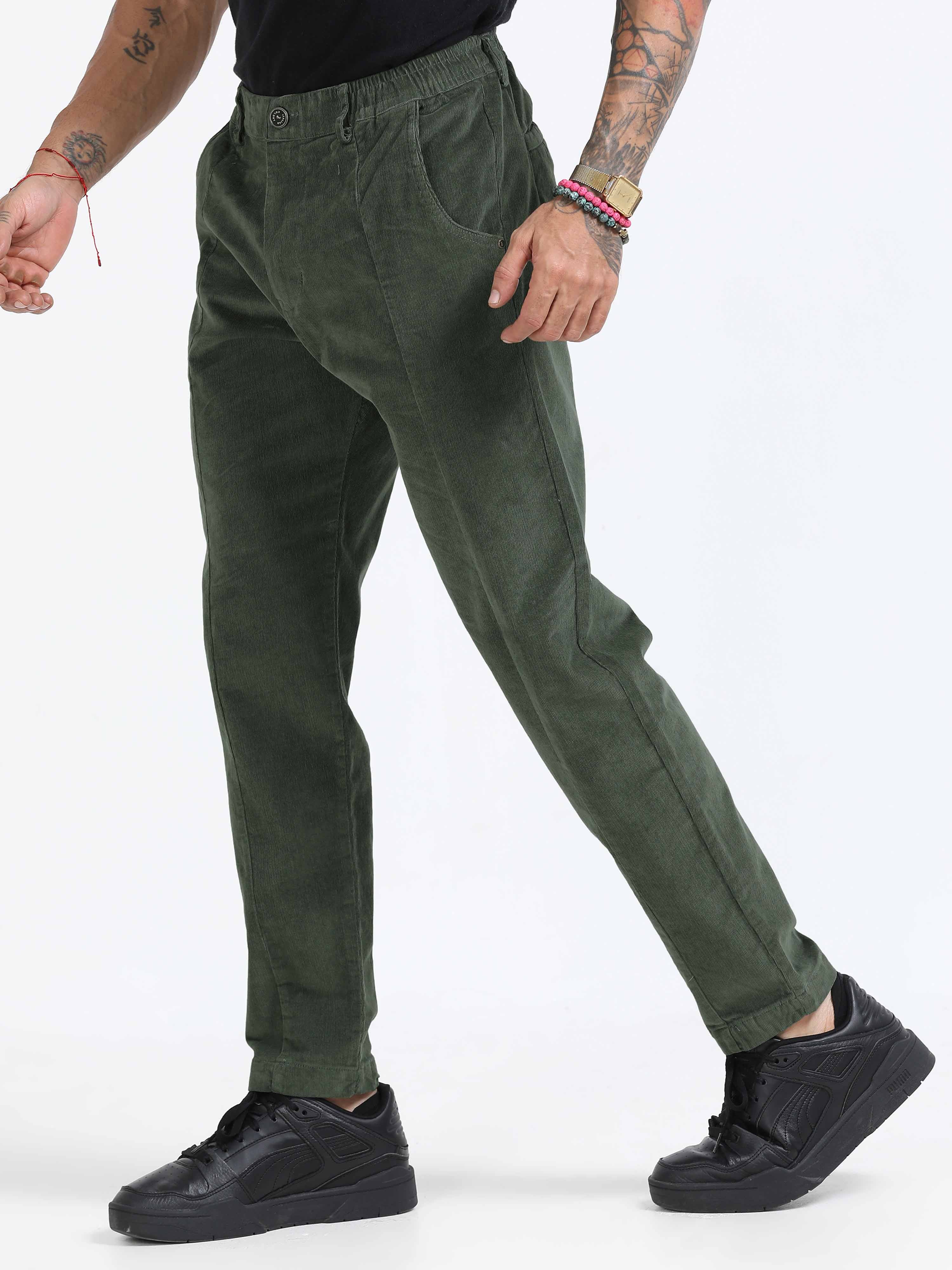 Corduroy Pant In Olive Green for men