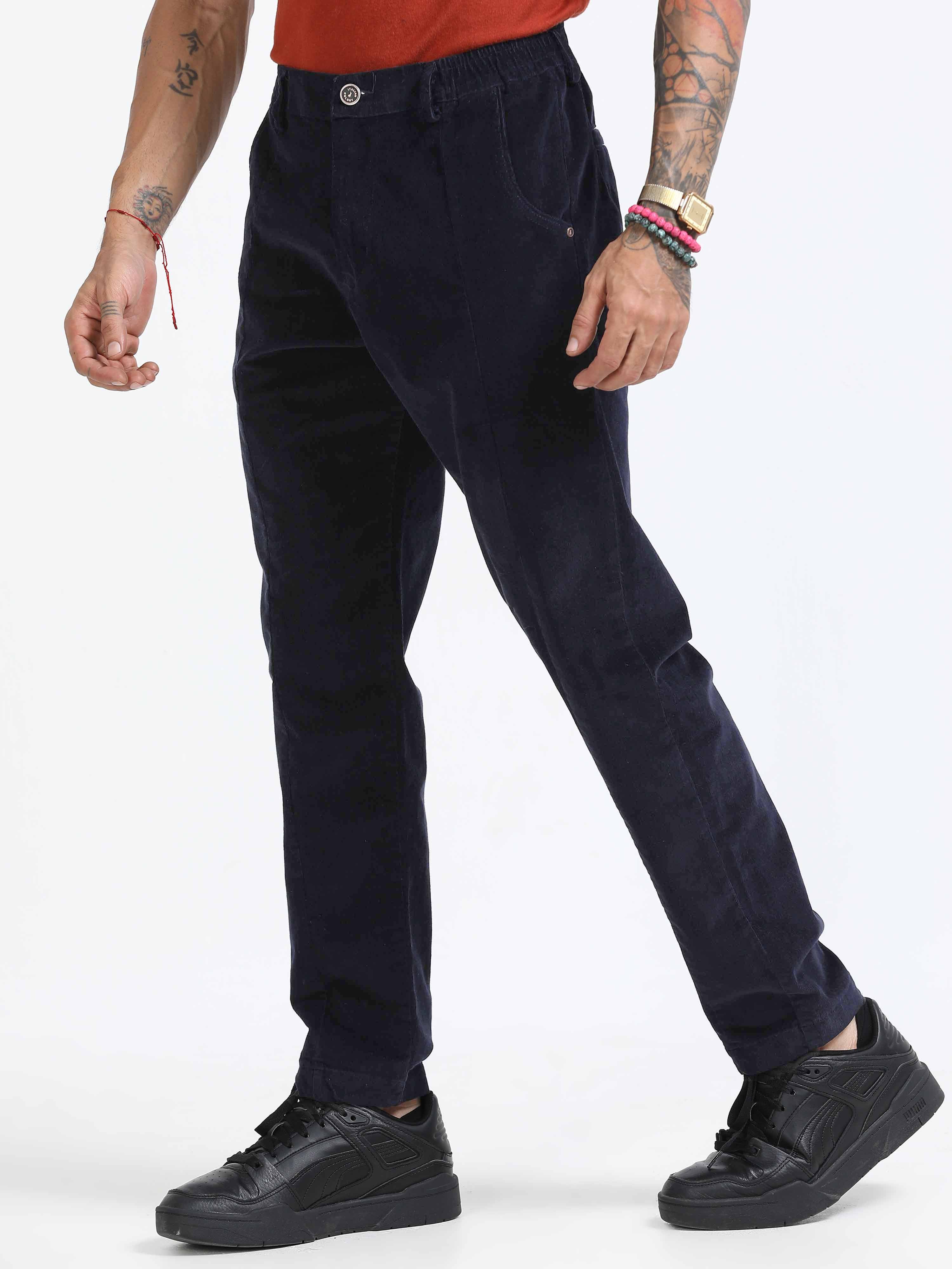 Corduroy Pant In Navy Blue for men