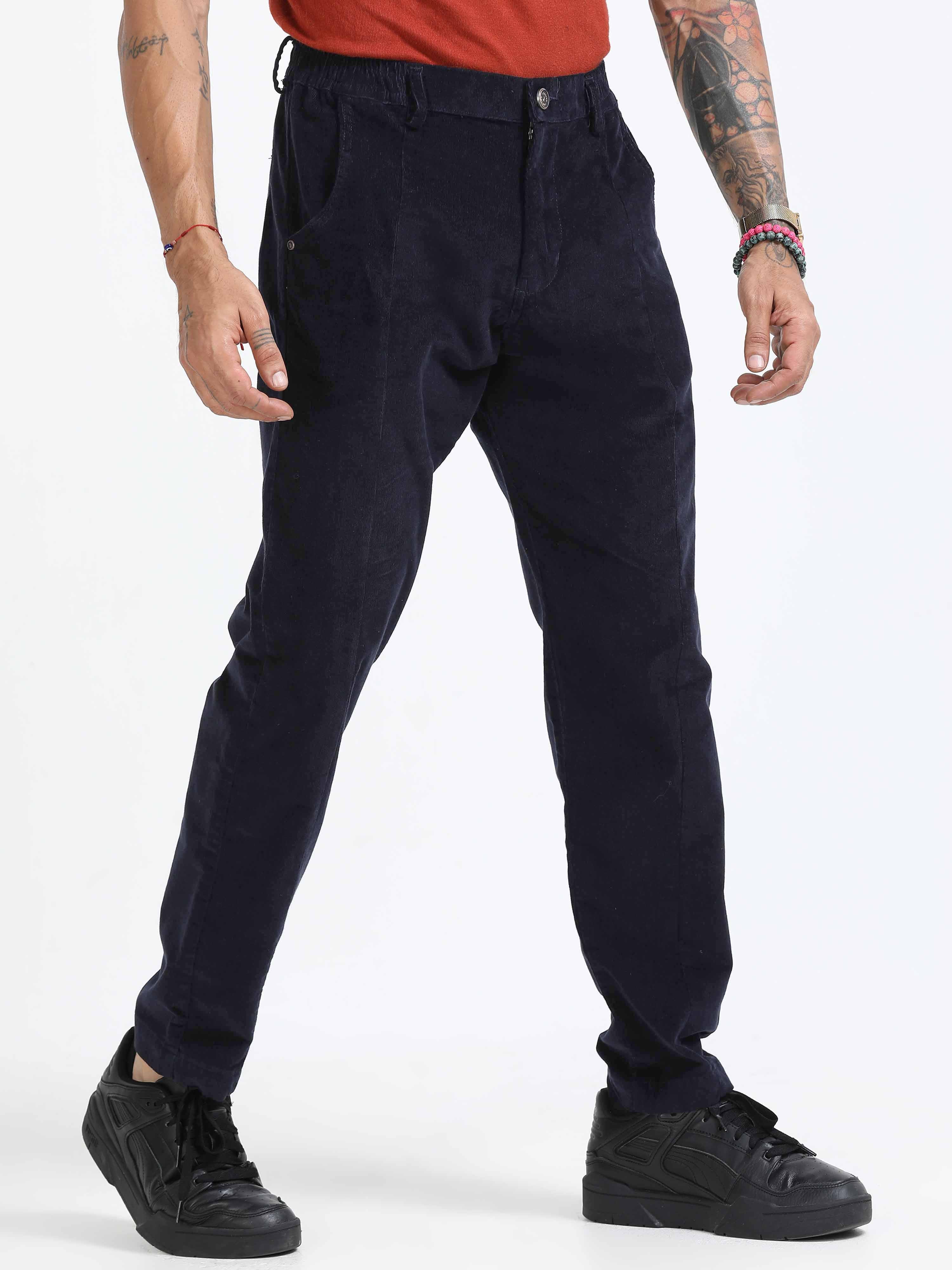 Corduroy Pant In Navy Blue for men