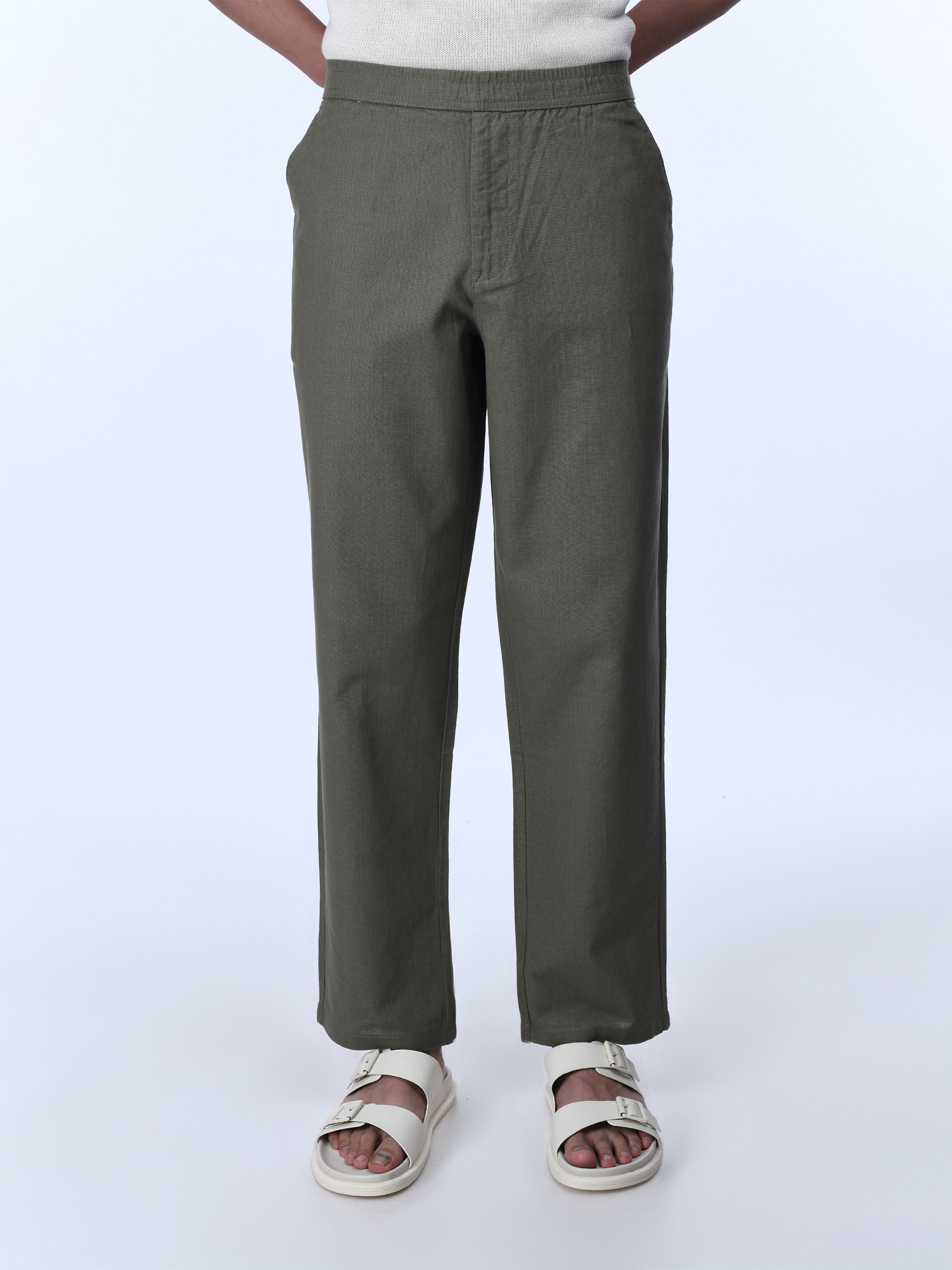 Olive Green Mens Pants Relaxed Fit