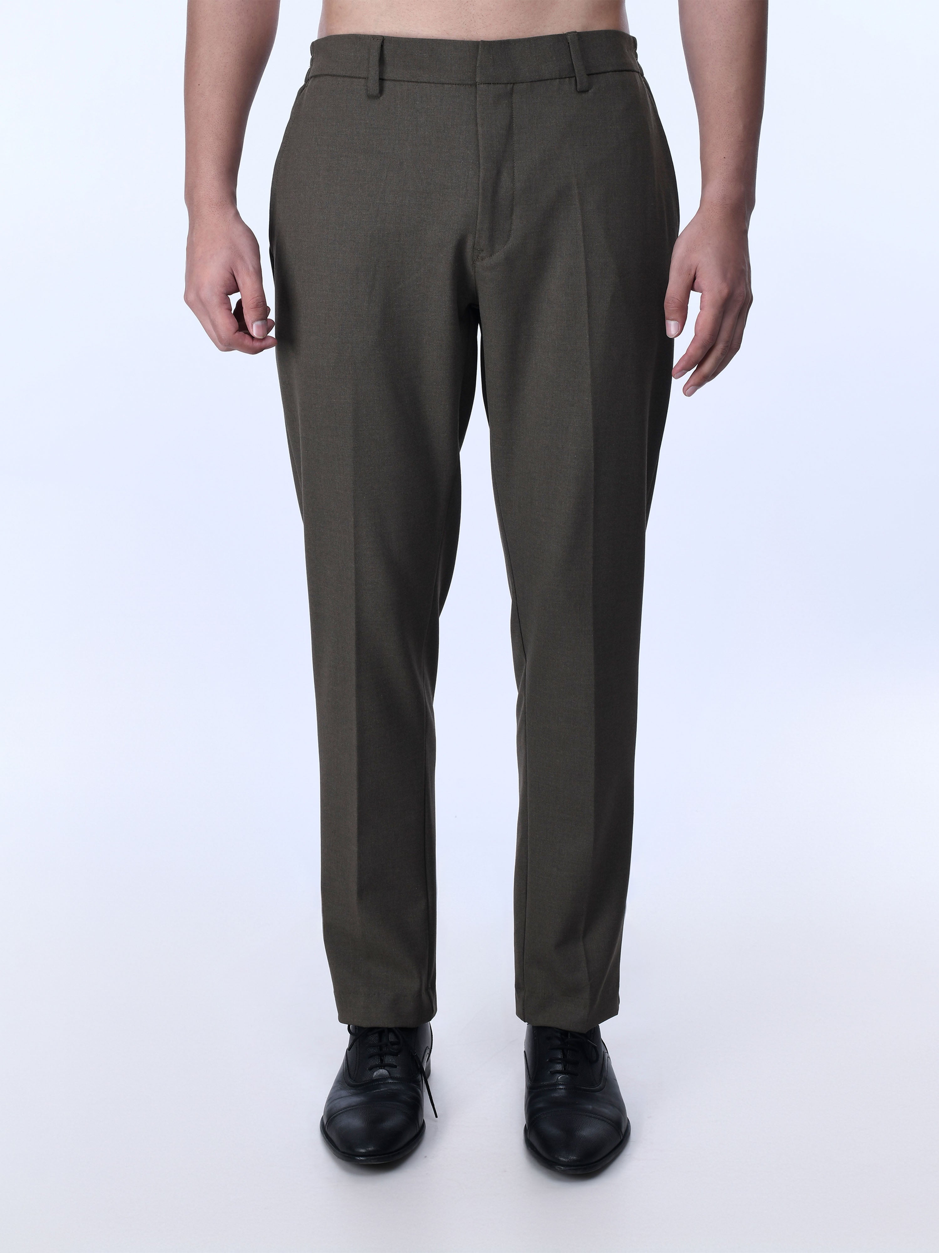 Soft Brown Tailored Trousers for Men