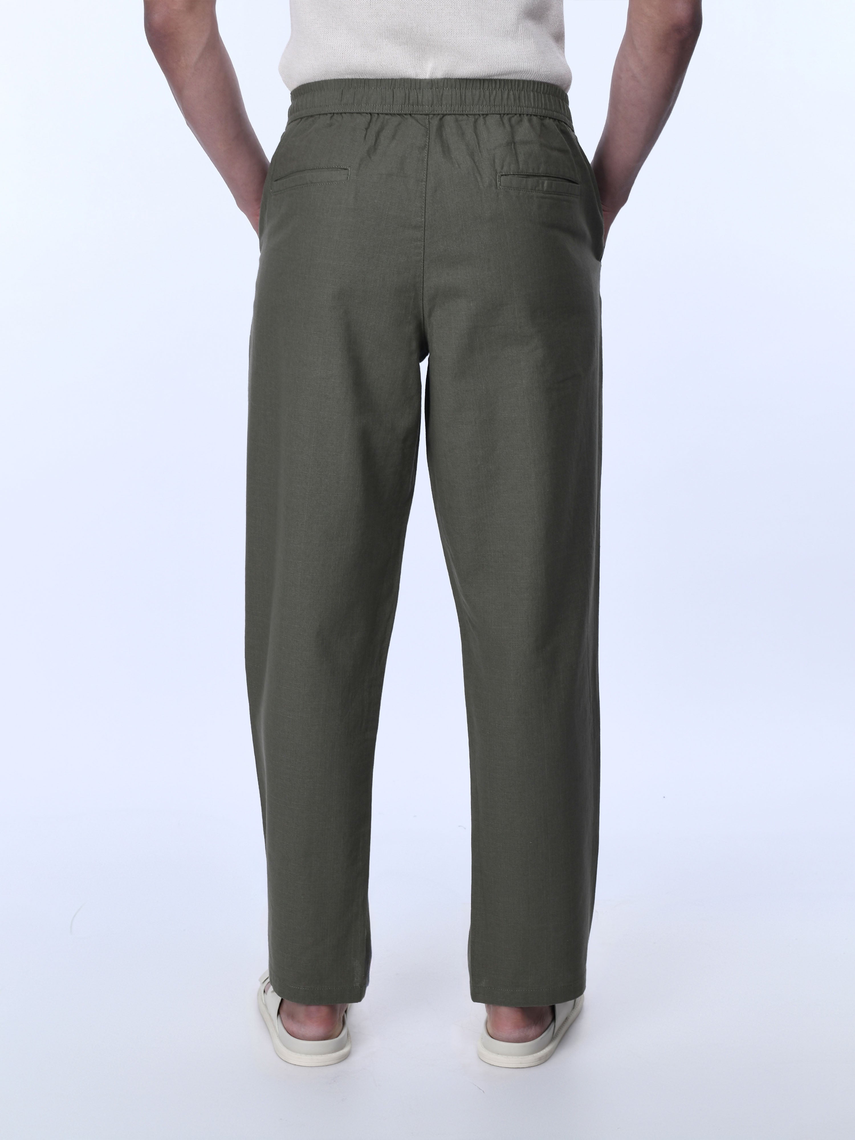 Olive Green Mens Pants Relaxed Fit