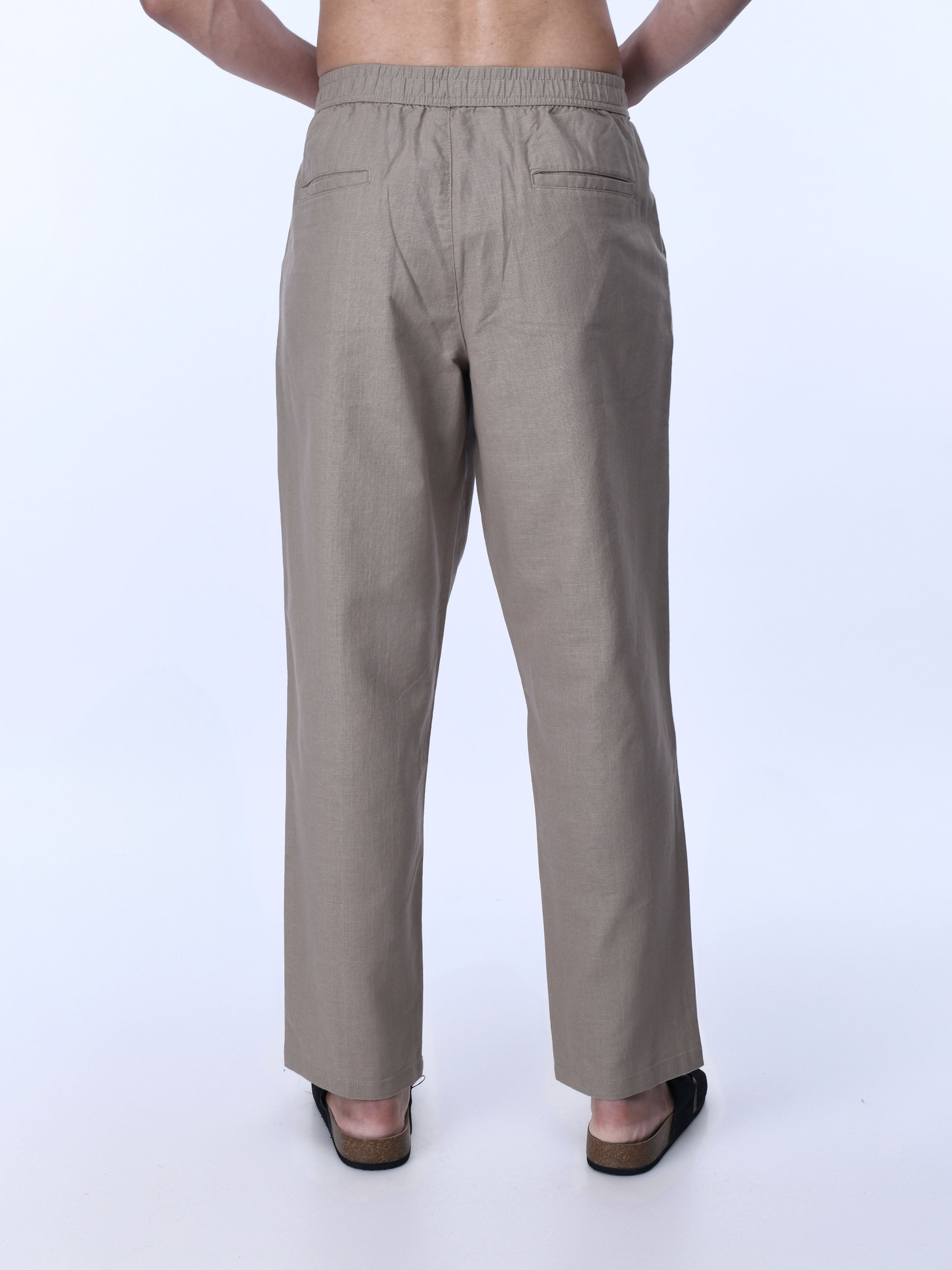 Relaxed Fit Beige Slacks for men