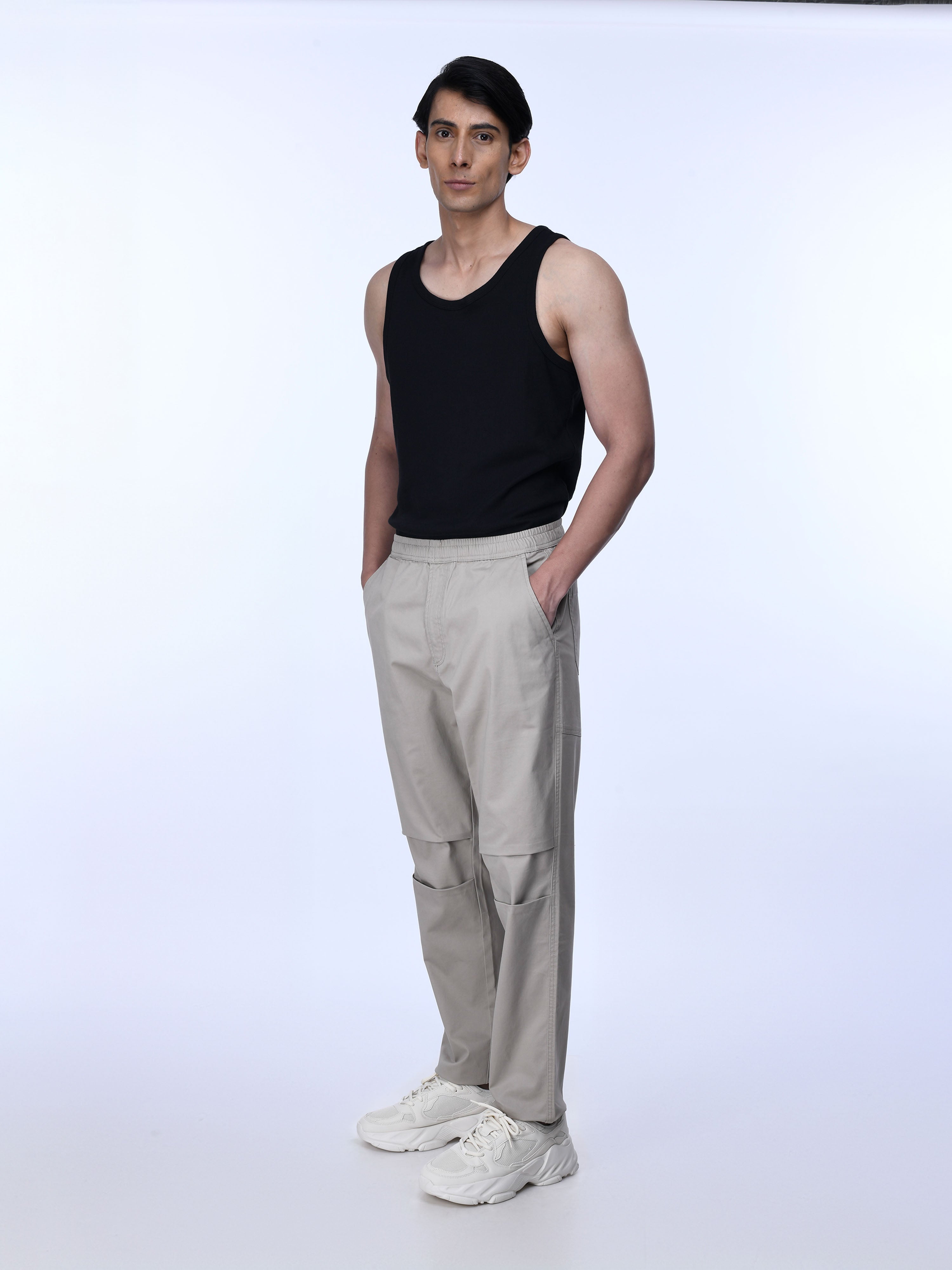 Beige Jogger Pants for Men